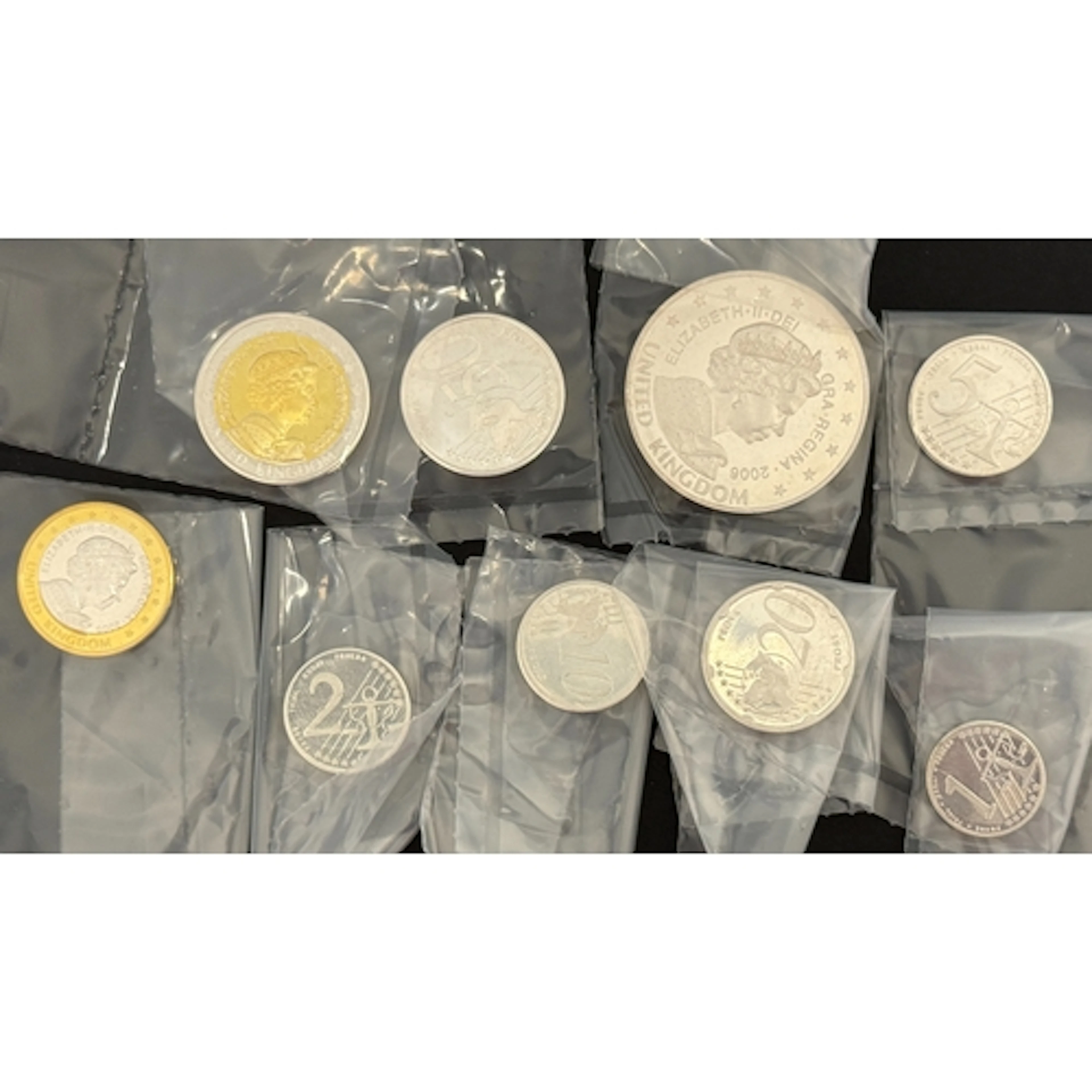 UK 2006 Pattern/Prototype Euro Nine-Coin Silver Proof Collec...