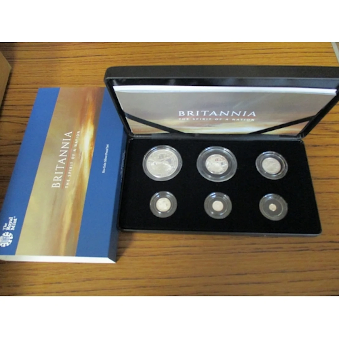 2019 'Britannia' silver proof cased set of 6 with £2, £1, 50...