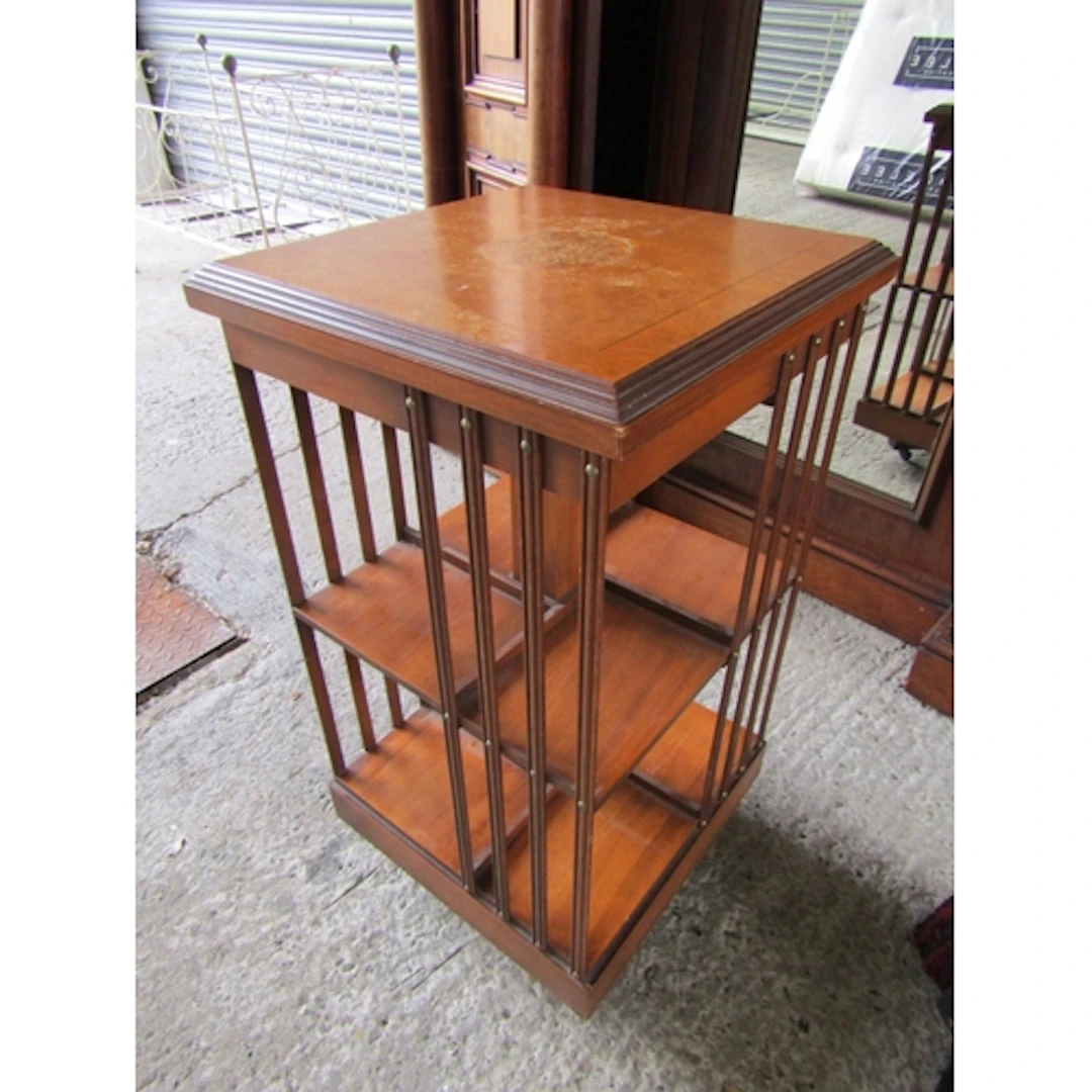 Edwardian Walnut Satinwood Cross Banded Floor Bookcase Appro...