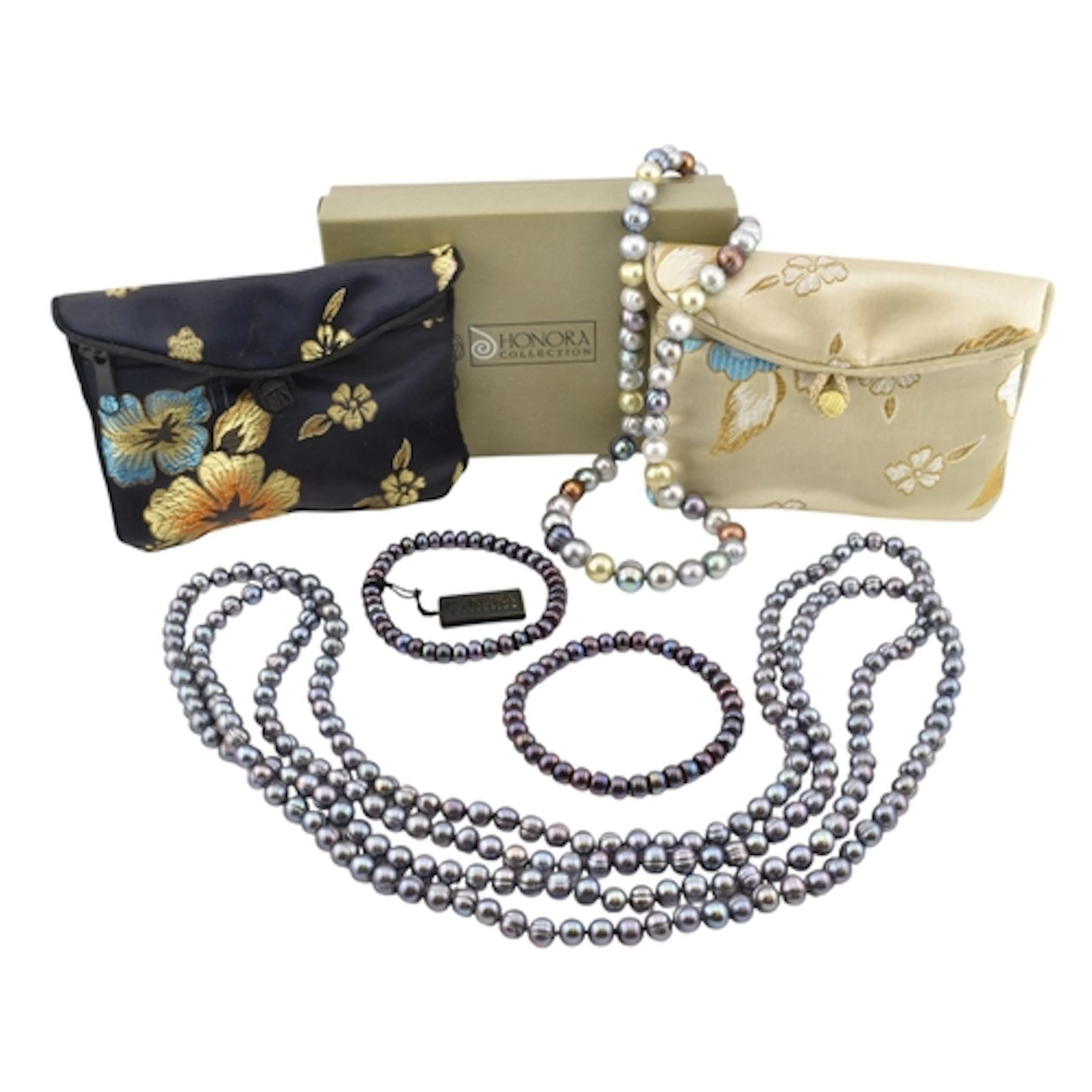A selection of Honora freshwater cultured pearl necklaces an...