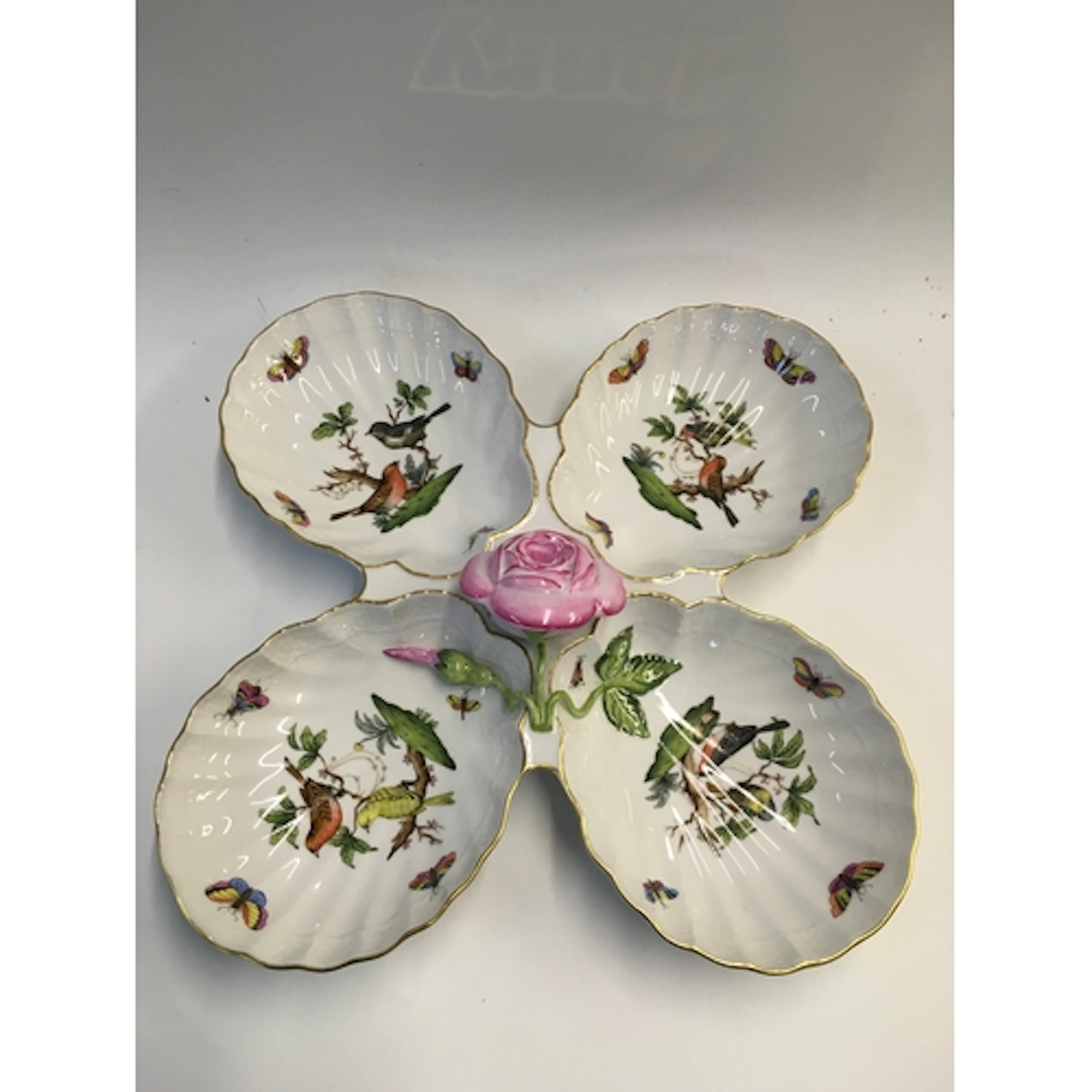 A Herend Porcelain 4-Compartment cabinet tray in the Rothsch...