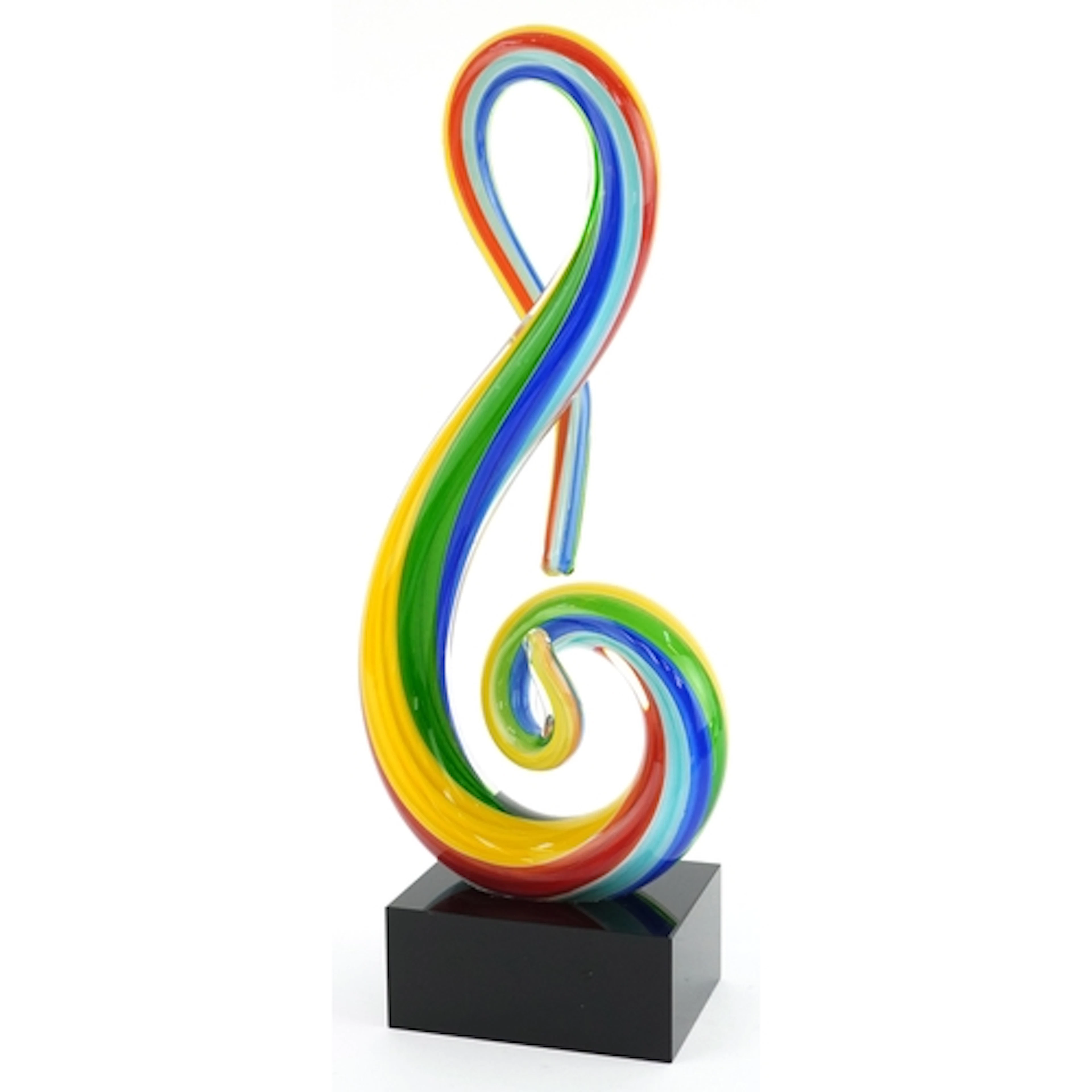 Murano style glass sculpture in the form of a violin key, 32...
