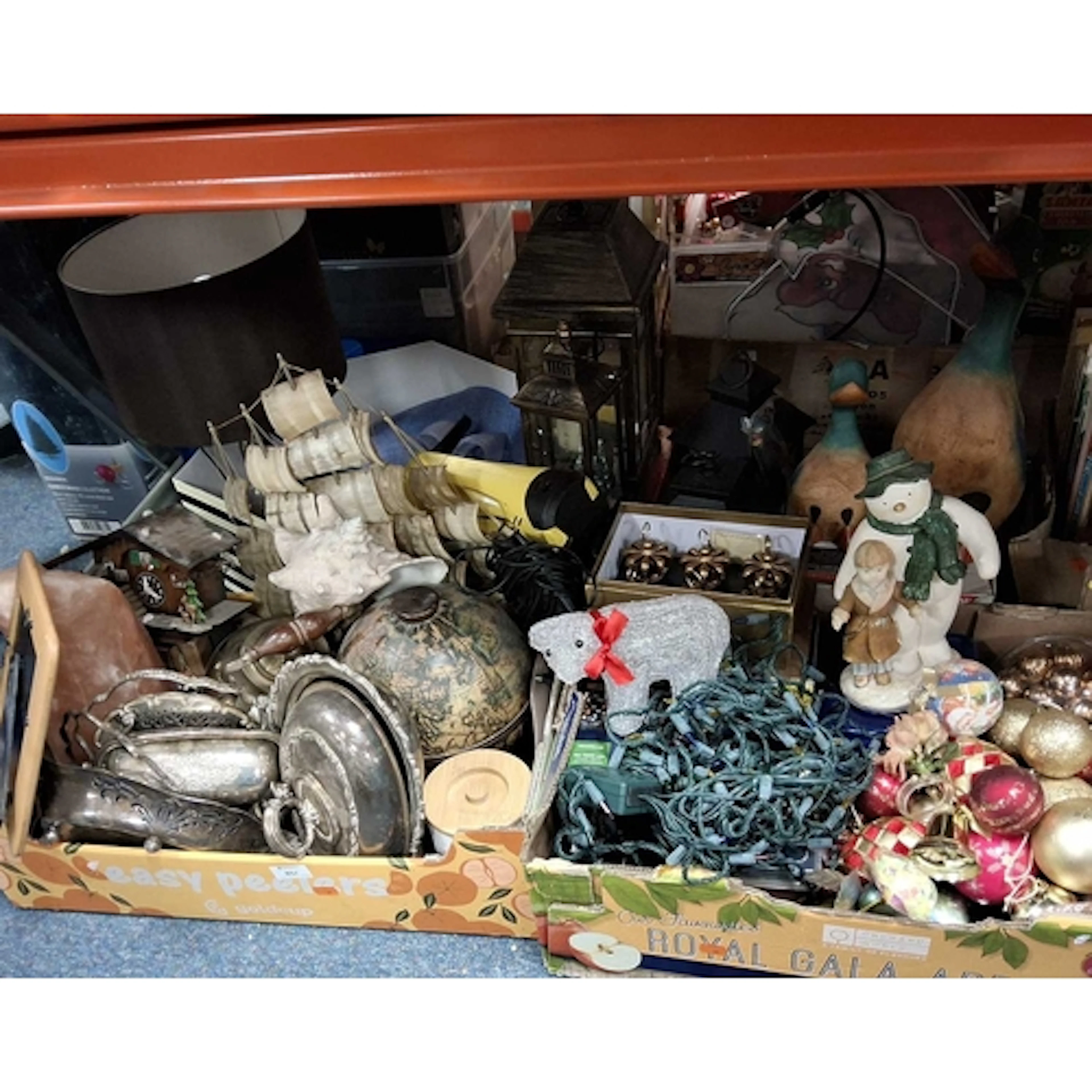 THREE BOXES AND LOOSE MISCELLANEOUS ITEMS, to include Christ...