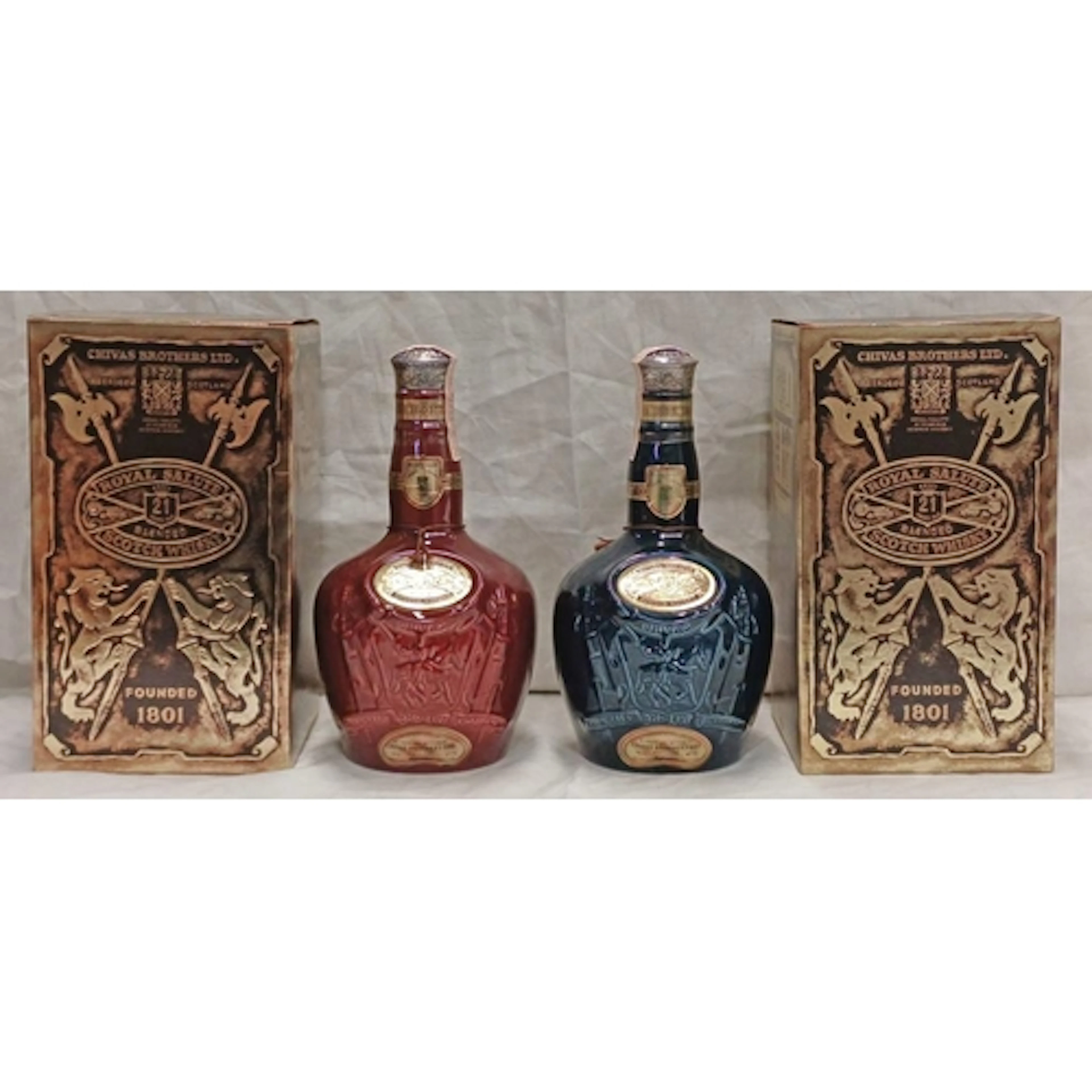 2 BOTTLES OF CHIVAS ROYAL SALUTE 21 YEAR OLD BLENDED SCOTCH ...