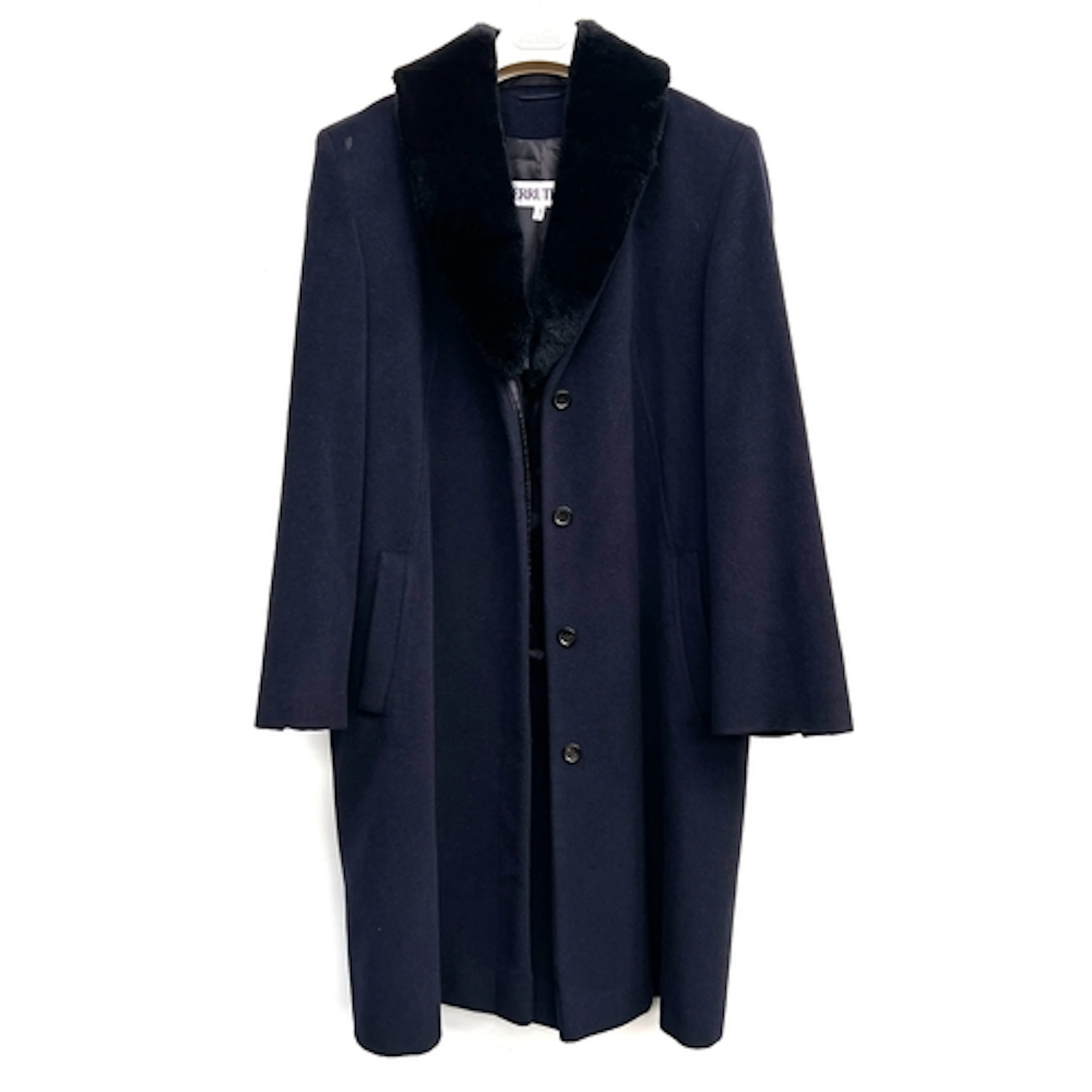A Cerruti 1881 wool, angora and cashmere blend coat with fau...