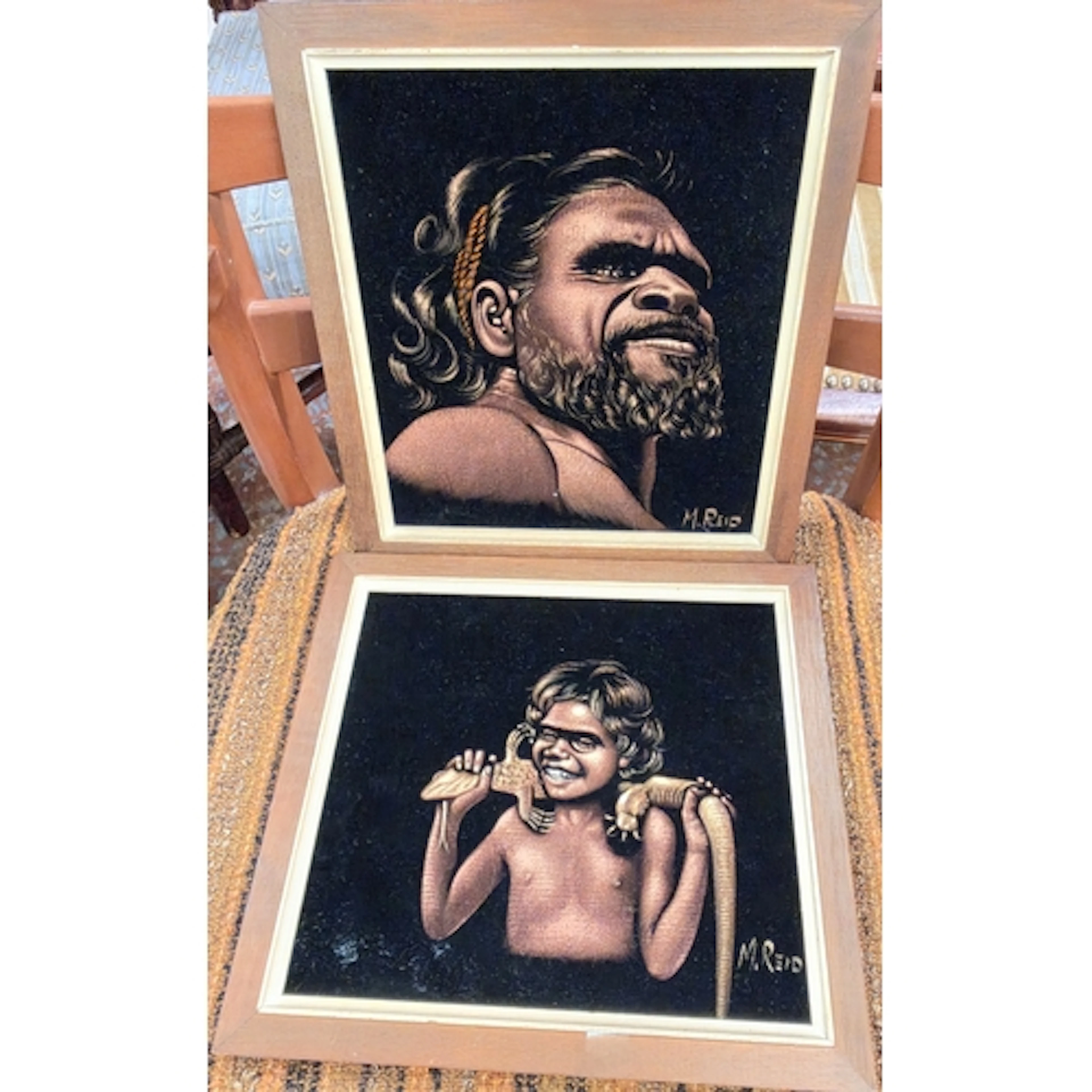 M. Reid, two Western Australian Aboriginal portrait pictures...