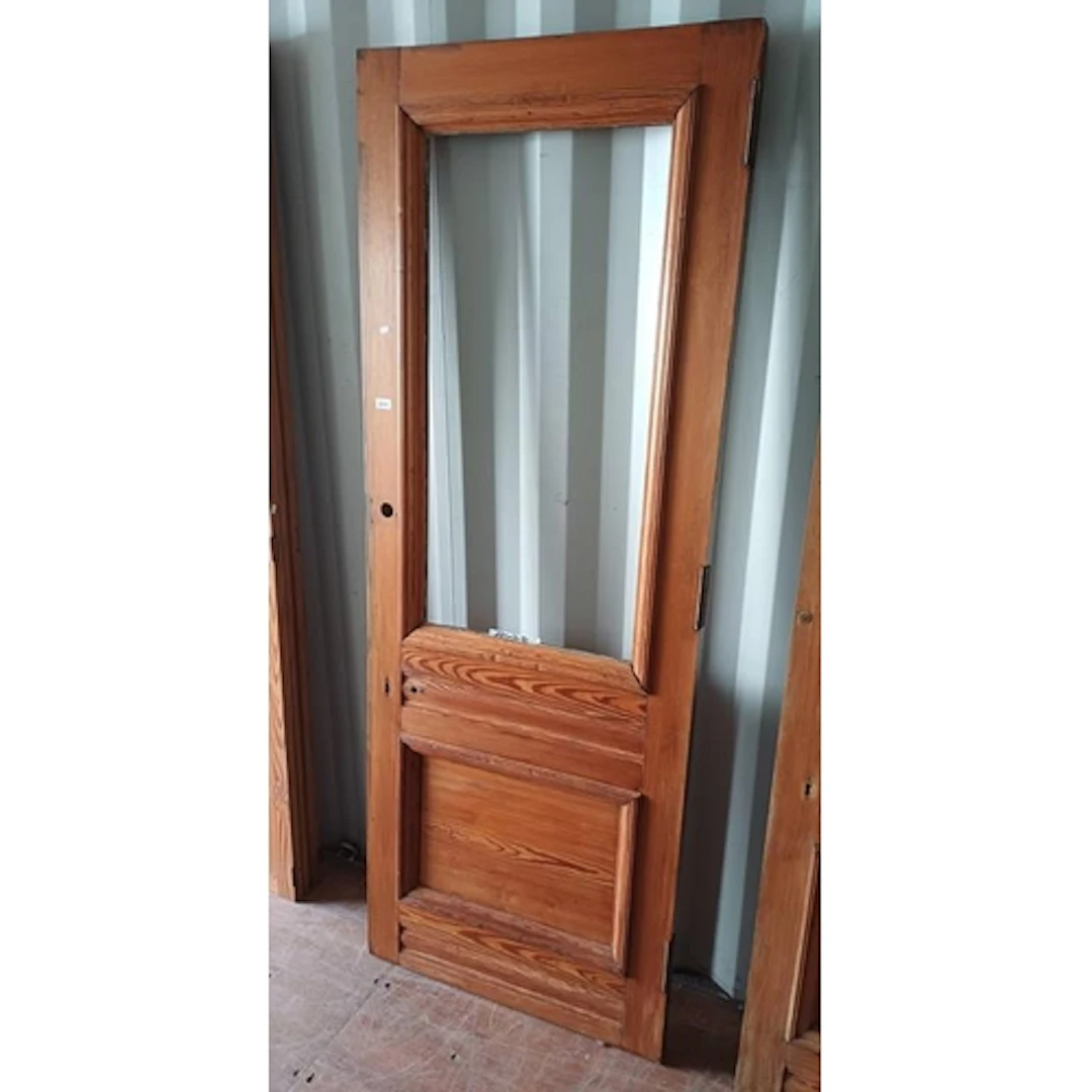 PITCH PINE DOOR - NO GLASS PANEL, 211CM TALL X 81CM WIDE