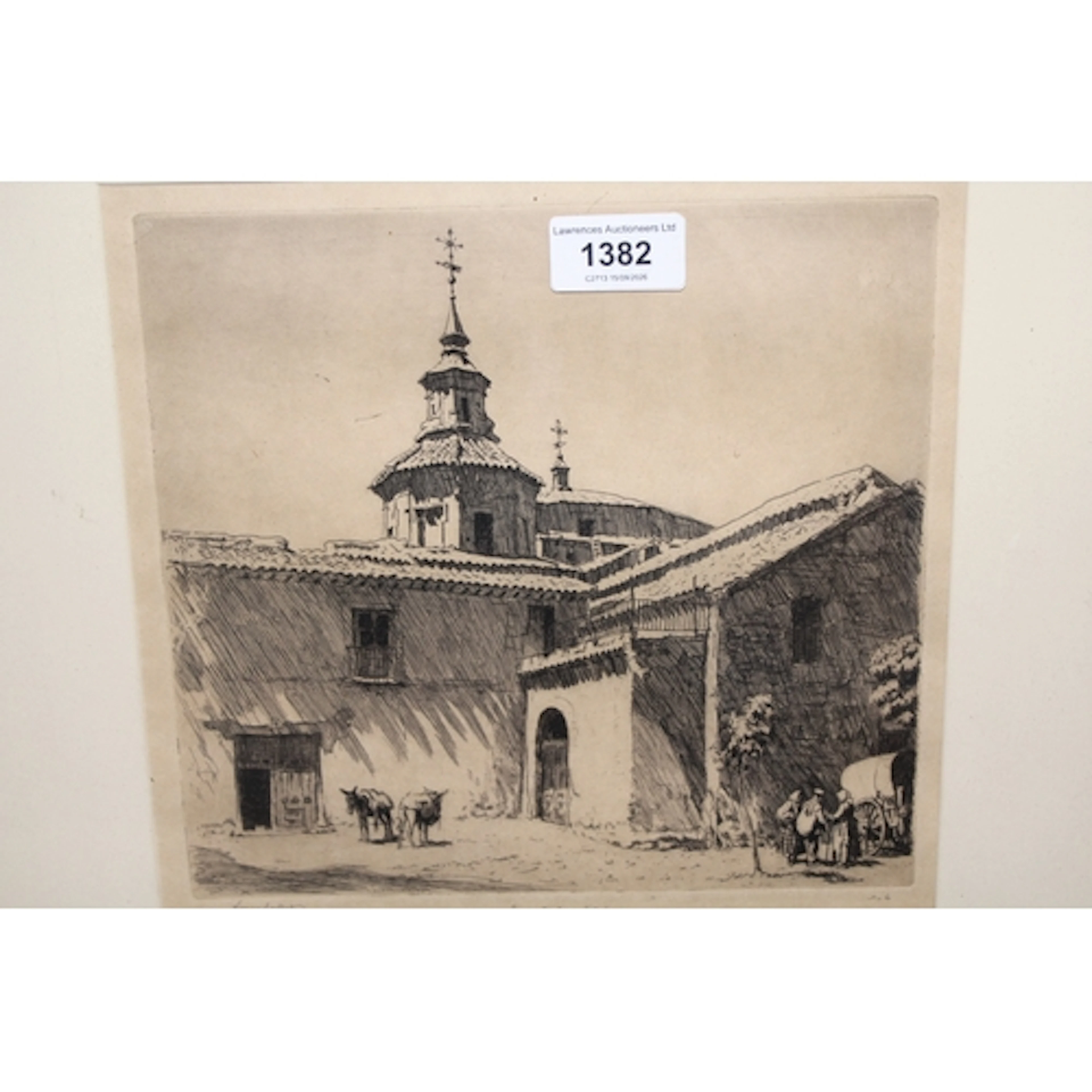 Lionel Lindsay, dry point etching, ' Saint Andres Toledo ', ...
