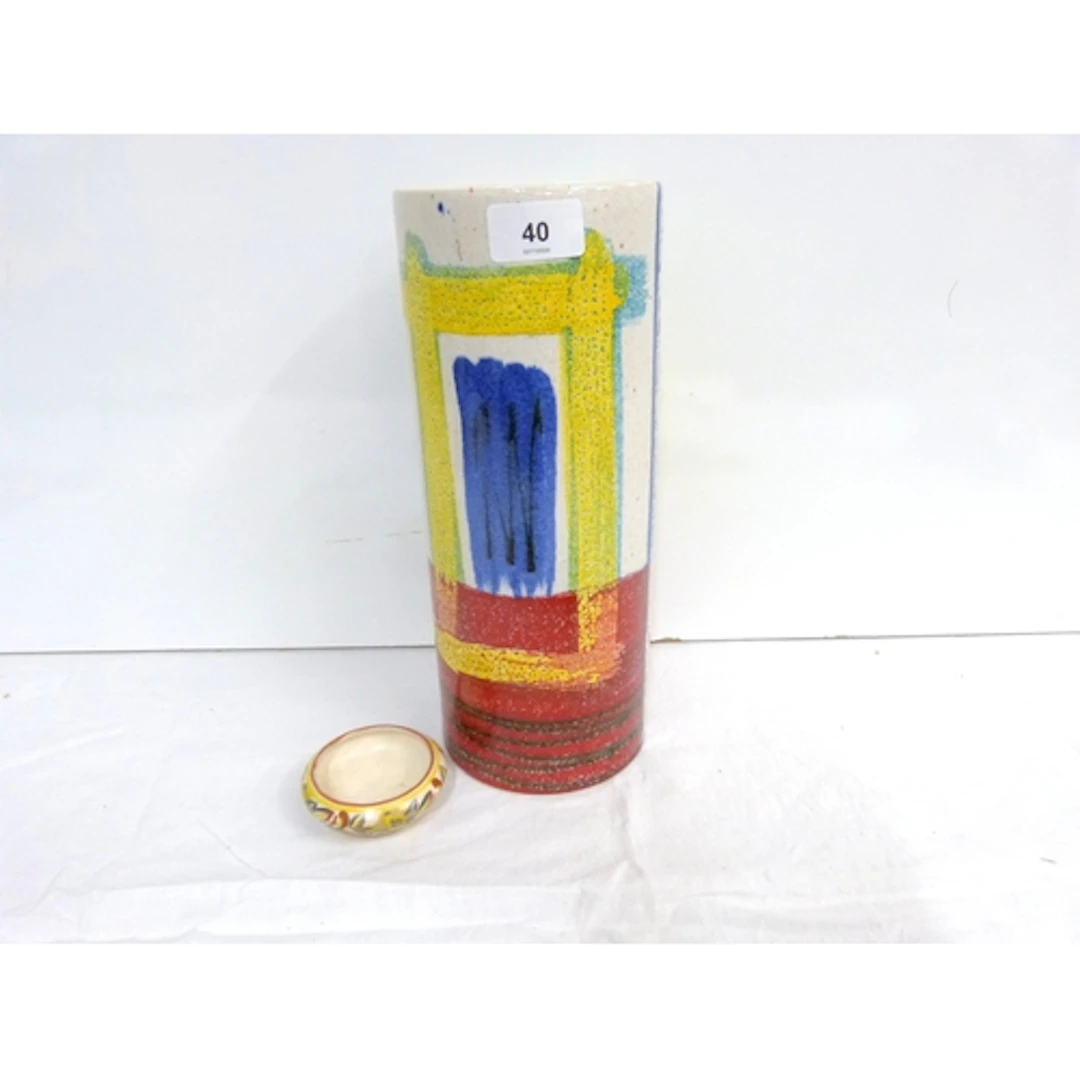 Vintage abstract cylindrical vase by Habitat 30cm and a Pool...