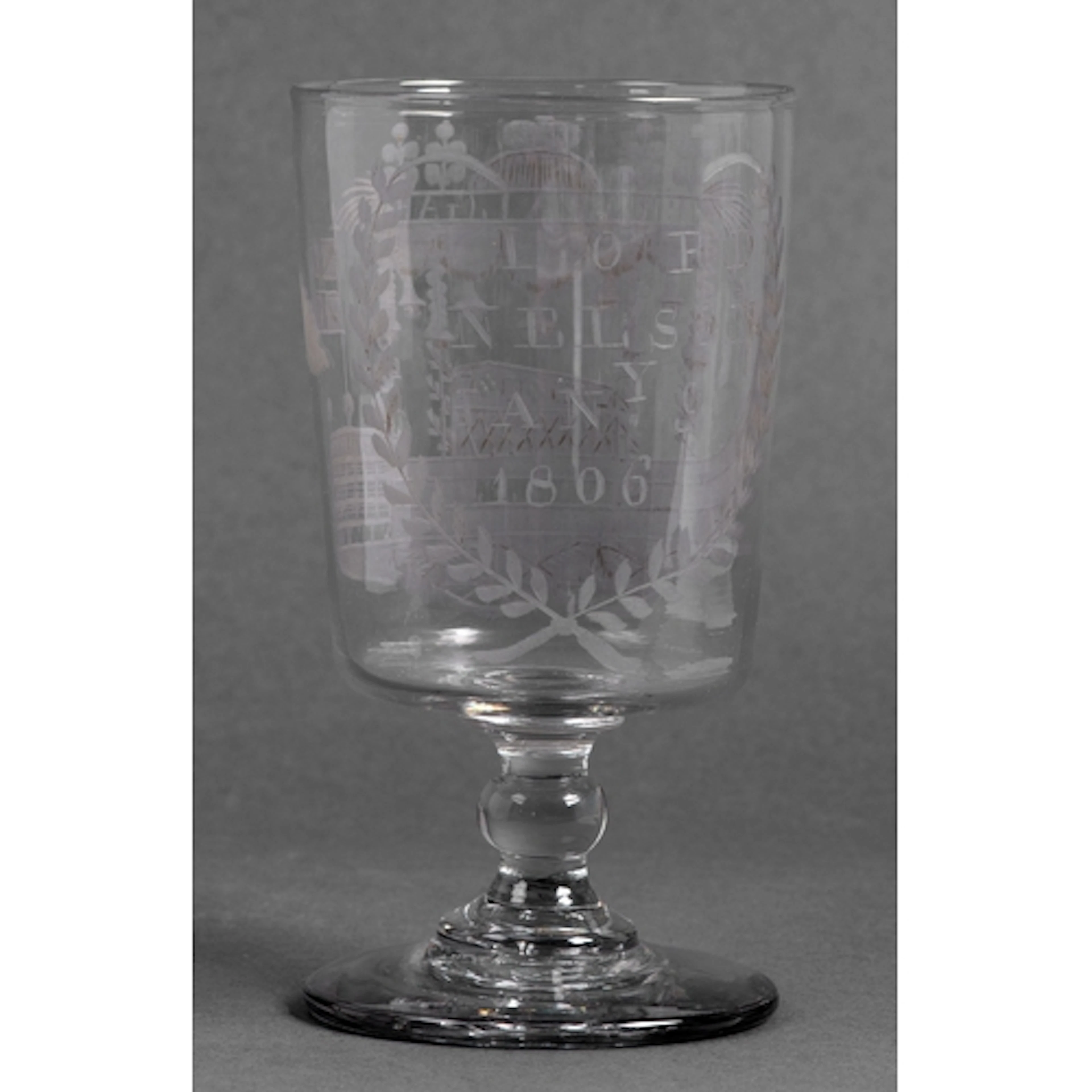 Death of Nelson. A Regency commemorative glass goblet, c1805...