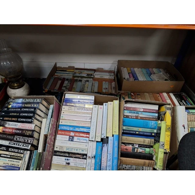 EIGHT BOXES OF VINTAGE FICTION BOOKS, from authors such as A...