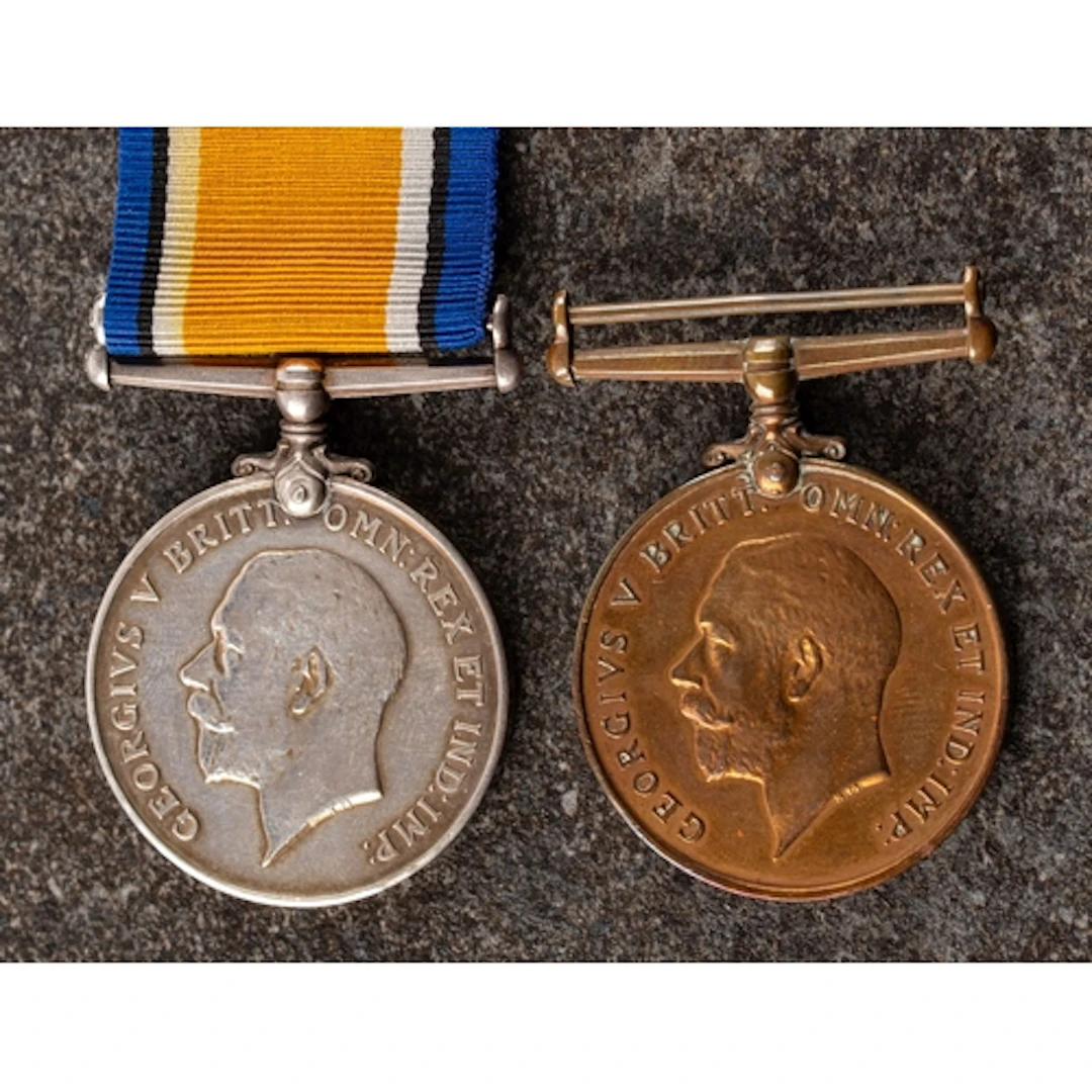 A WWI Pair to 'John Baines' War Medal and Mercantile Marine ...