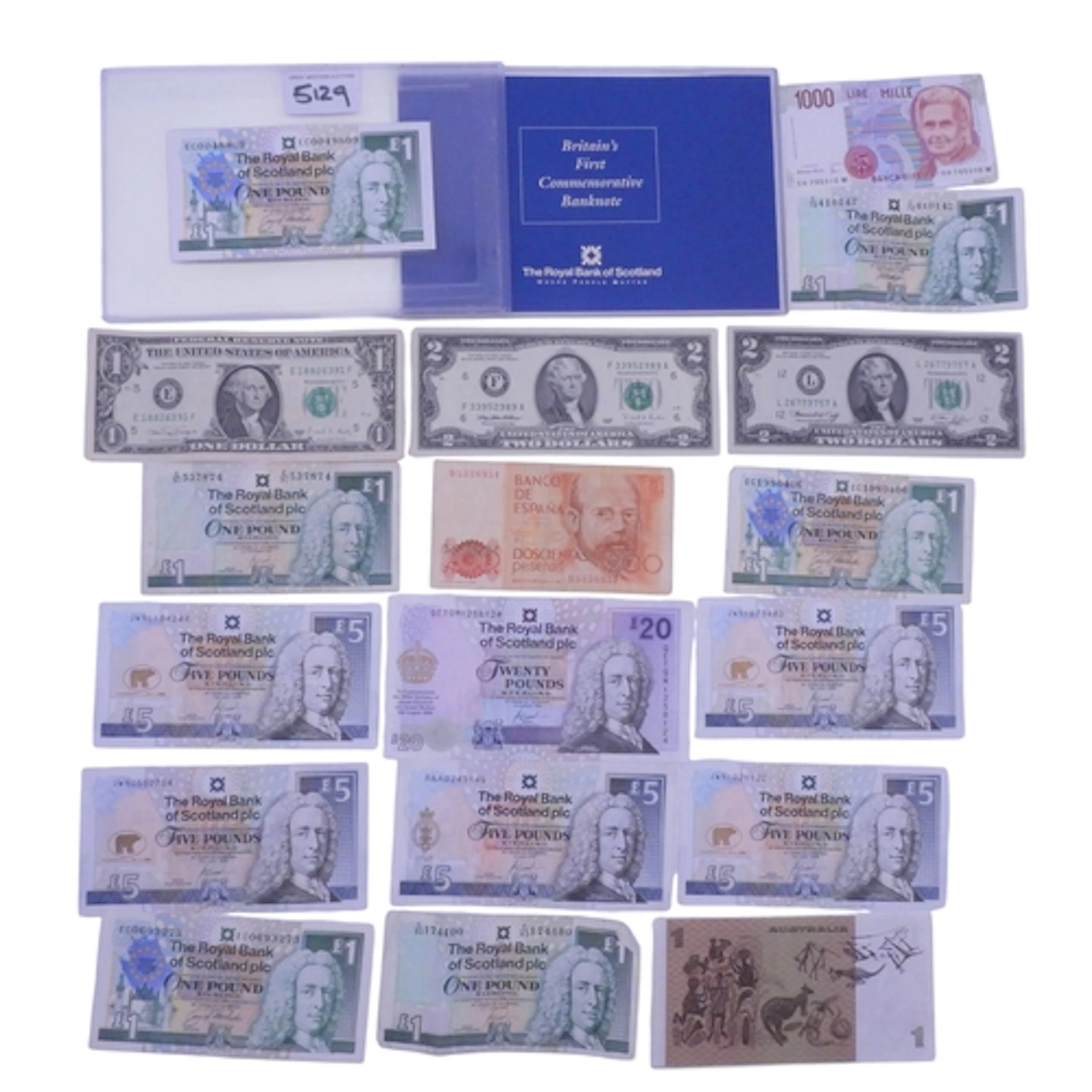 Worldwide banknotes to include The Royal Bank Of Scotland Tw...