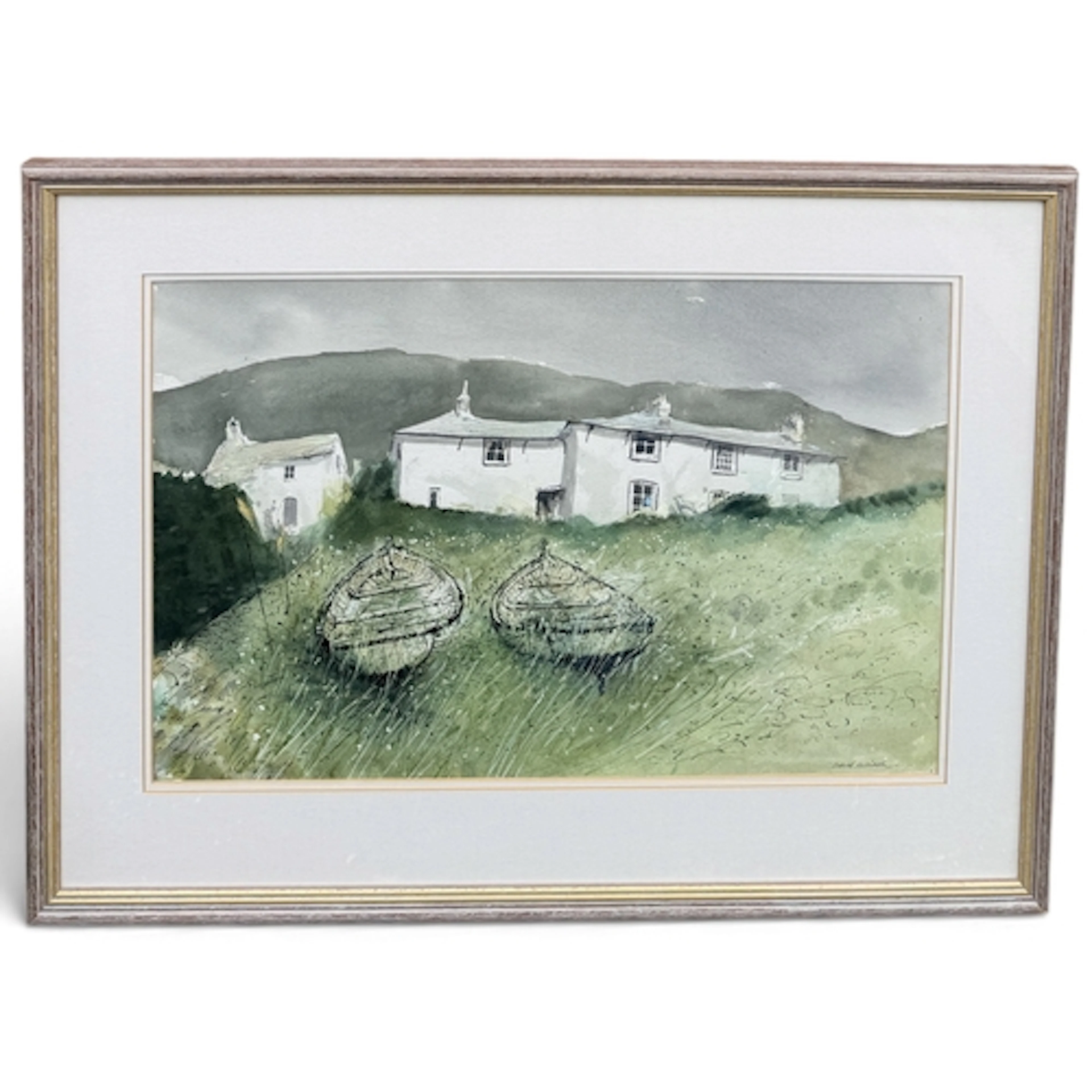 DAVID HISCOCK (BRITISH B.1956): BOATS AND GRASSES, SENNEN CO...