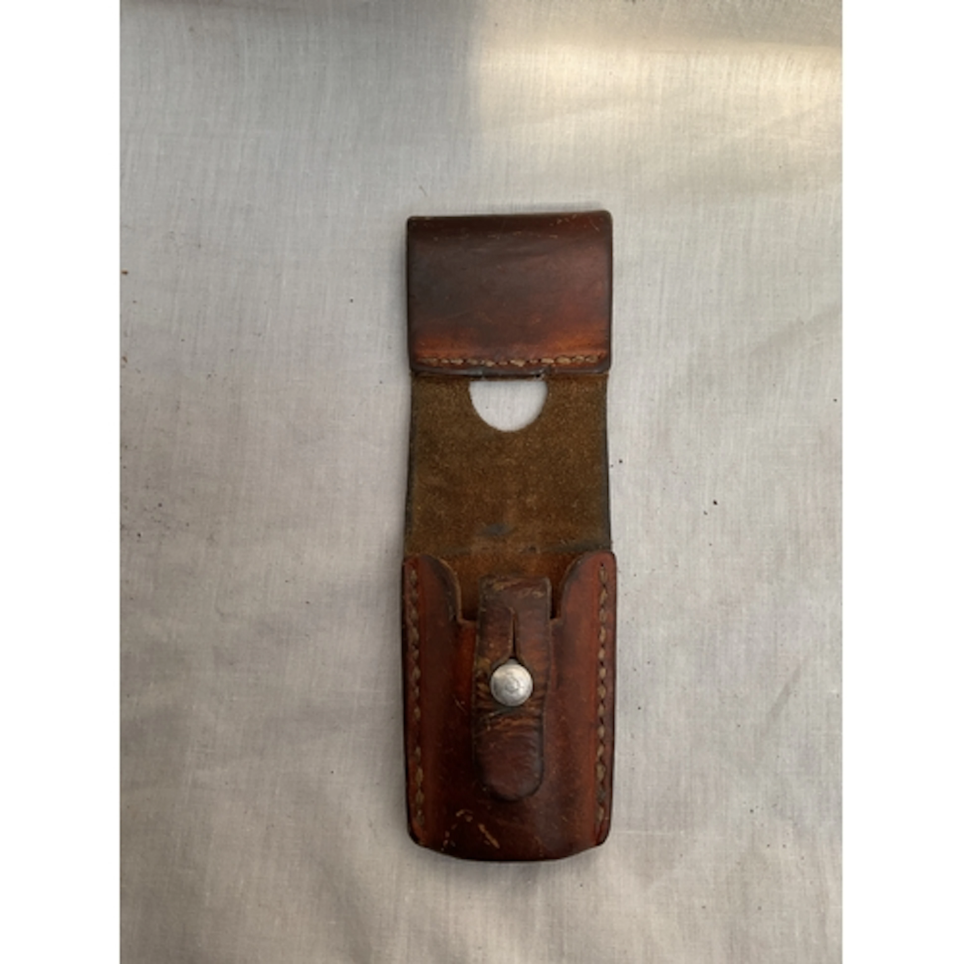 WWII German leather bayonet frog marked G Guler Closters.