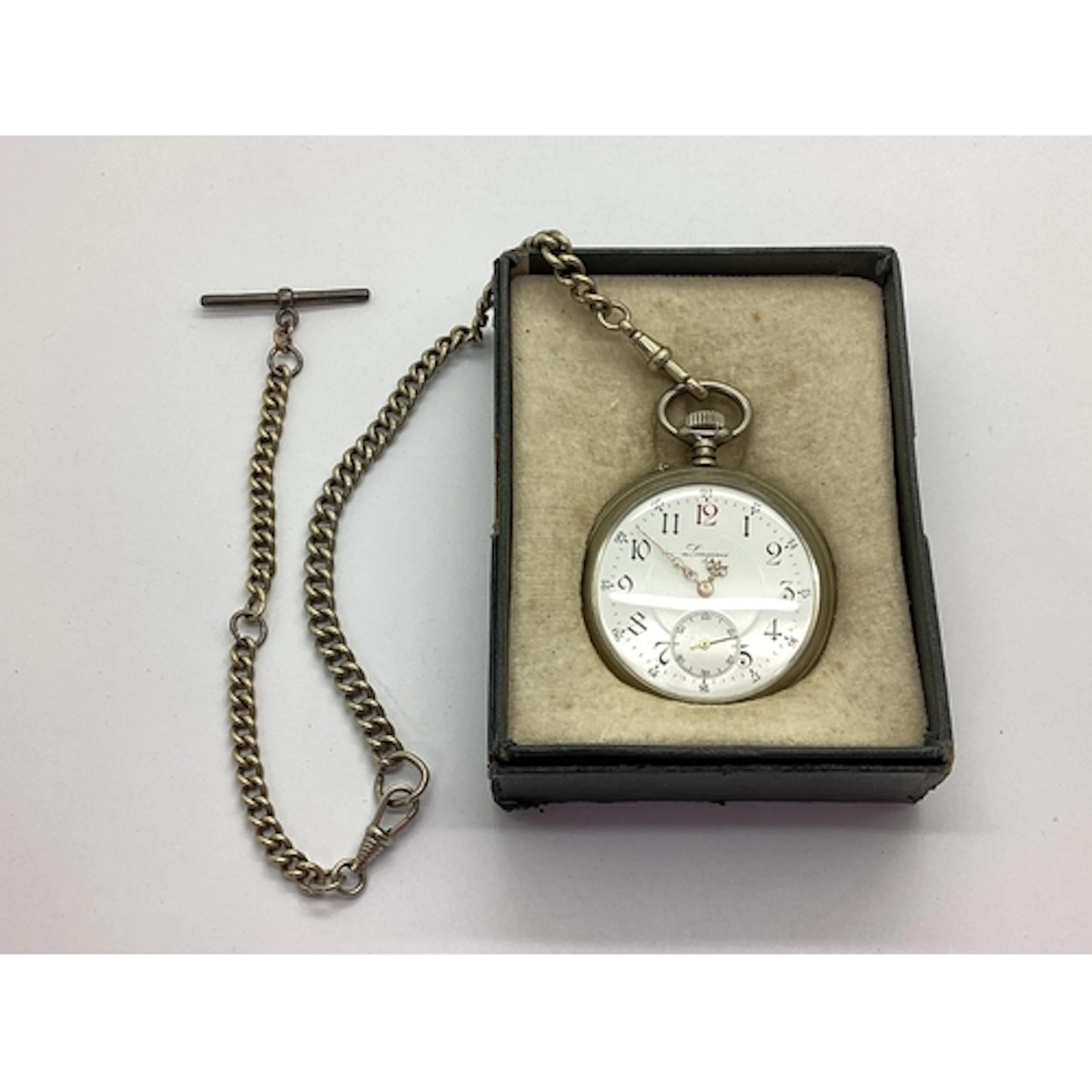Longines; A Vintage Openface Pocket Watch, the signed white ...