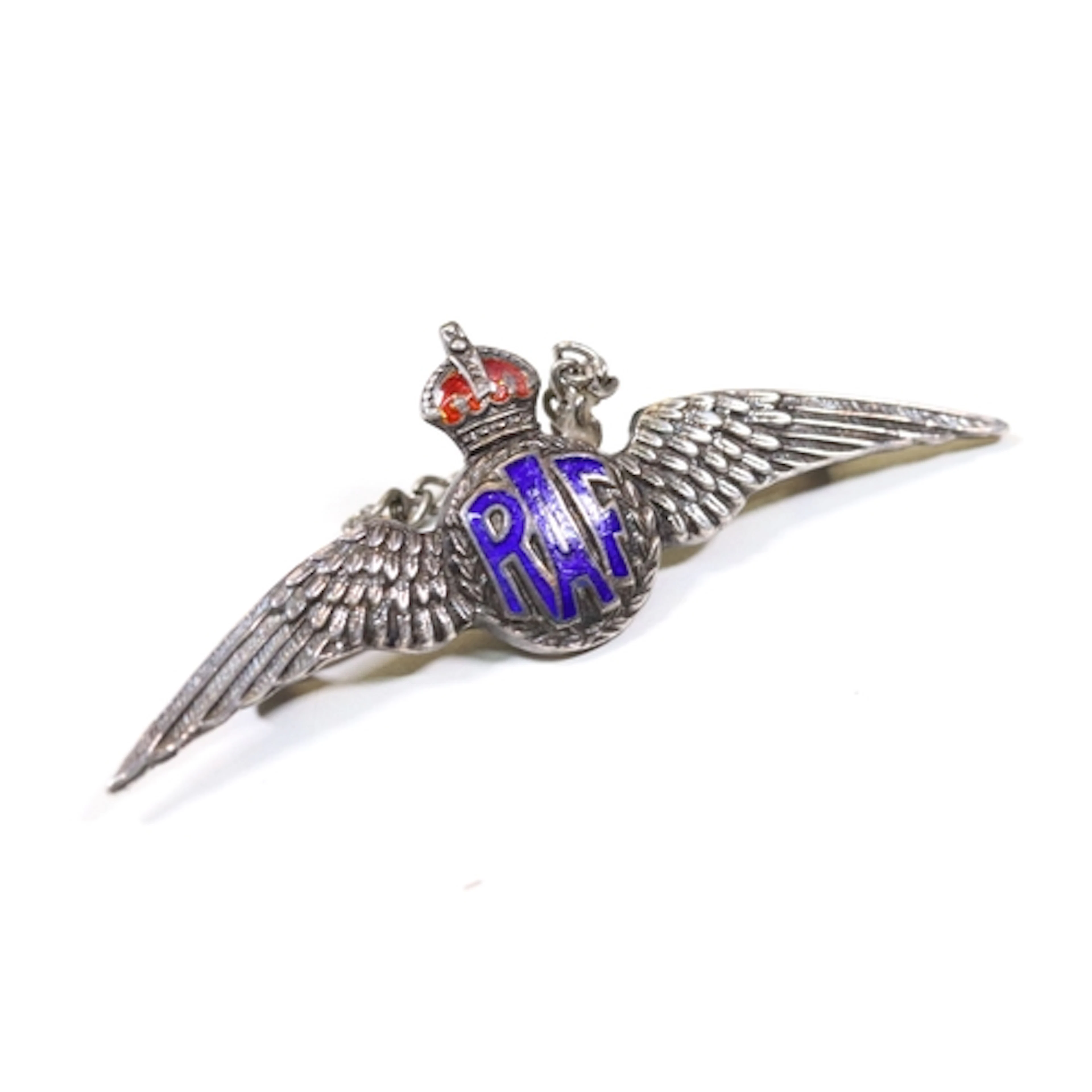 World War II sterling silver and enamel RAF sweetheart brooc...