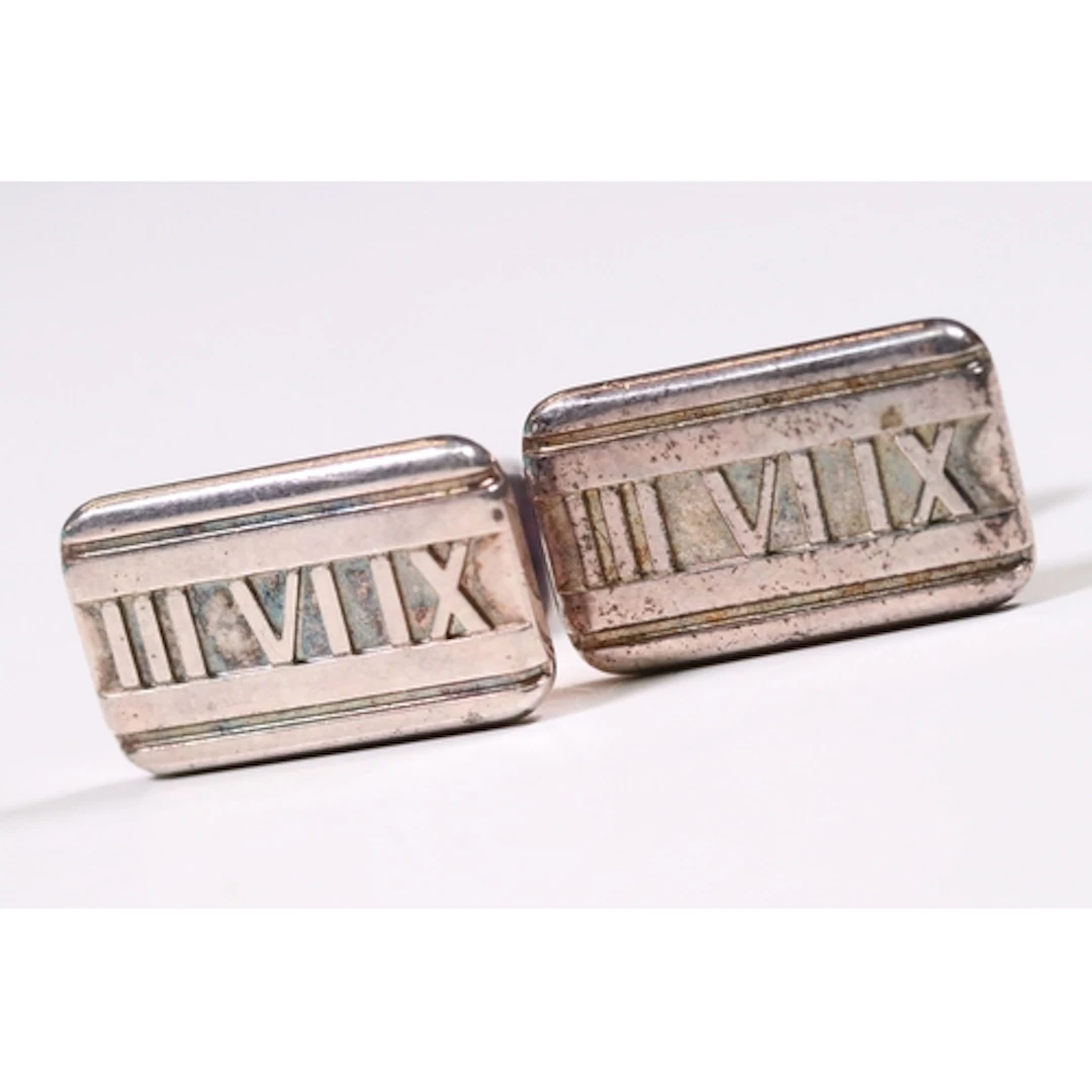 Boxed pair of Tiffany & Co 925 sterling silver cufflinks, wi...