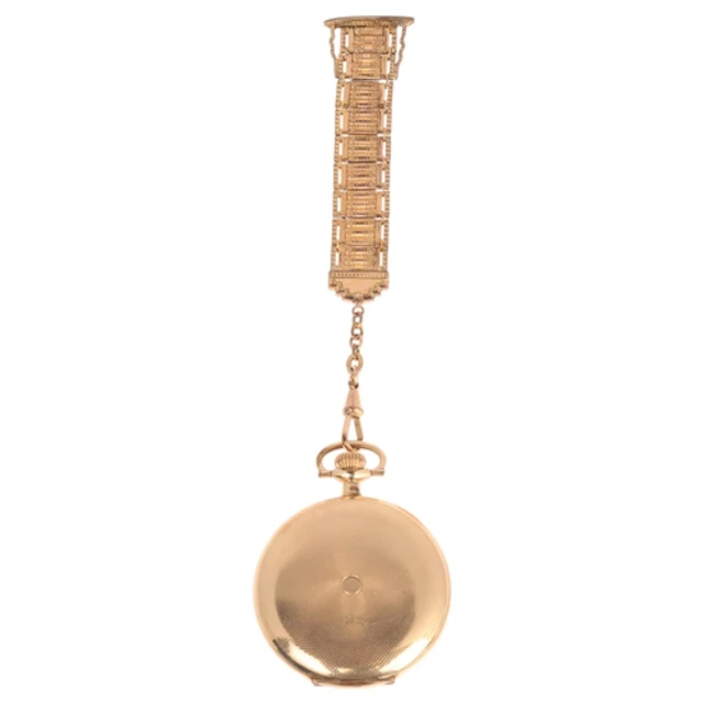 An Art Deco gold plated full hunter keyless pocket watch, ci...