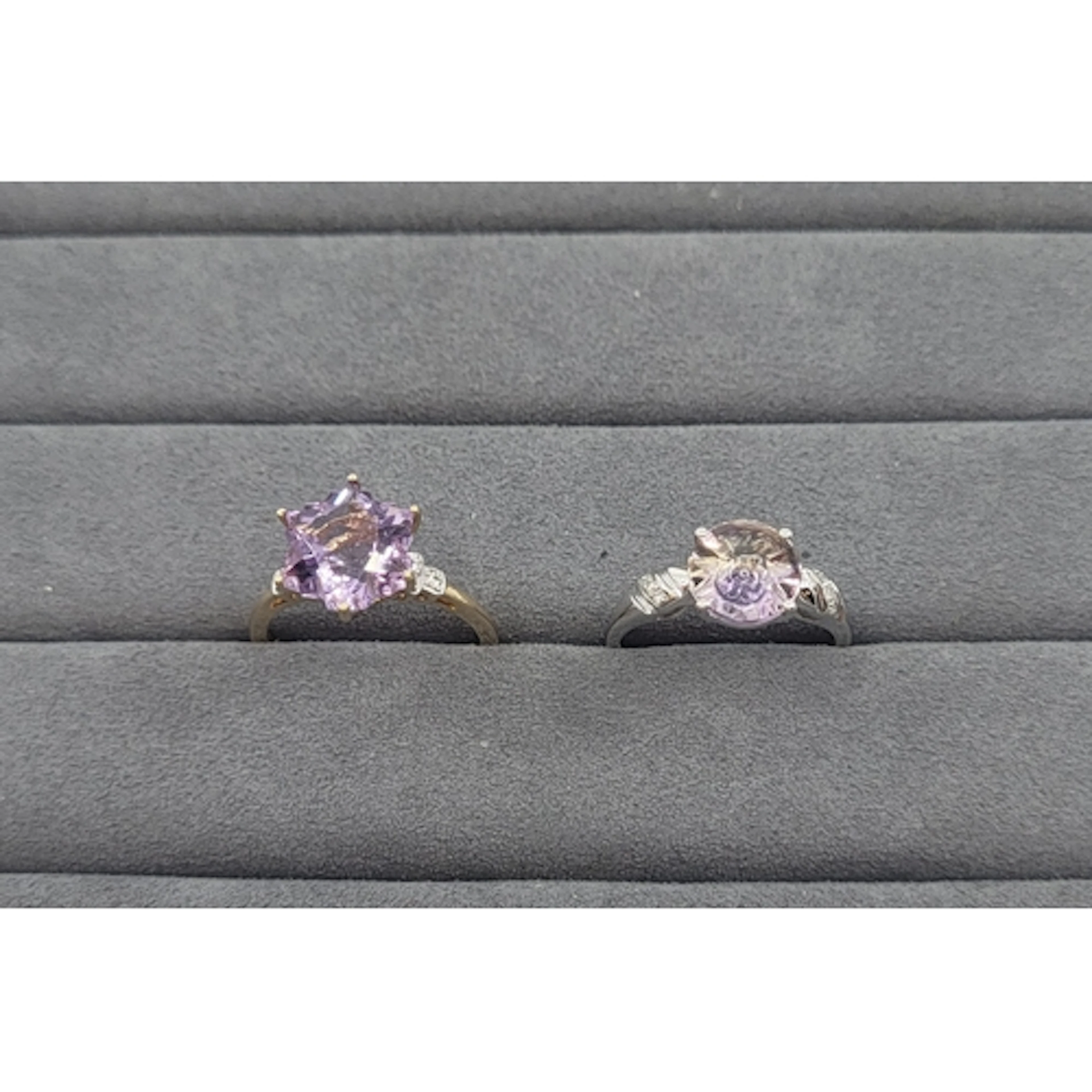 AN AMETHYST SET RING, together with an ametrine ring, fancy ...