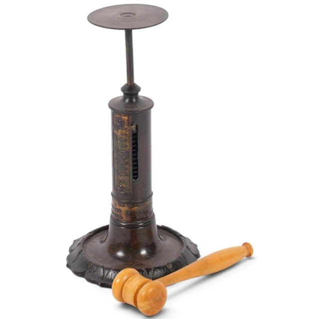 A Victorian brass pillar postal scale on petal base, by R W ...