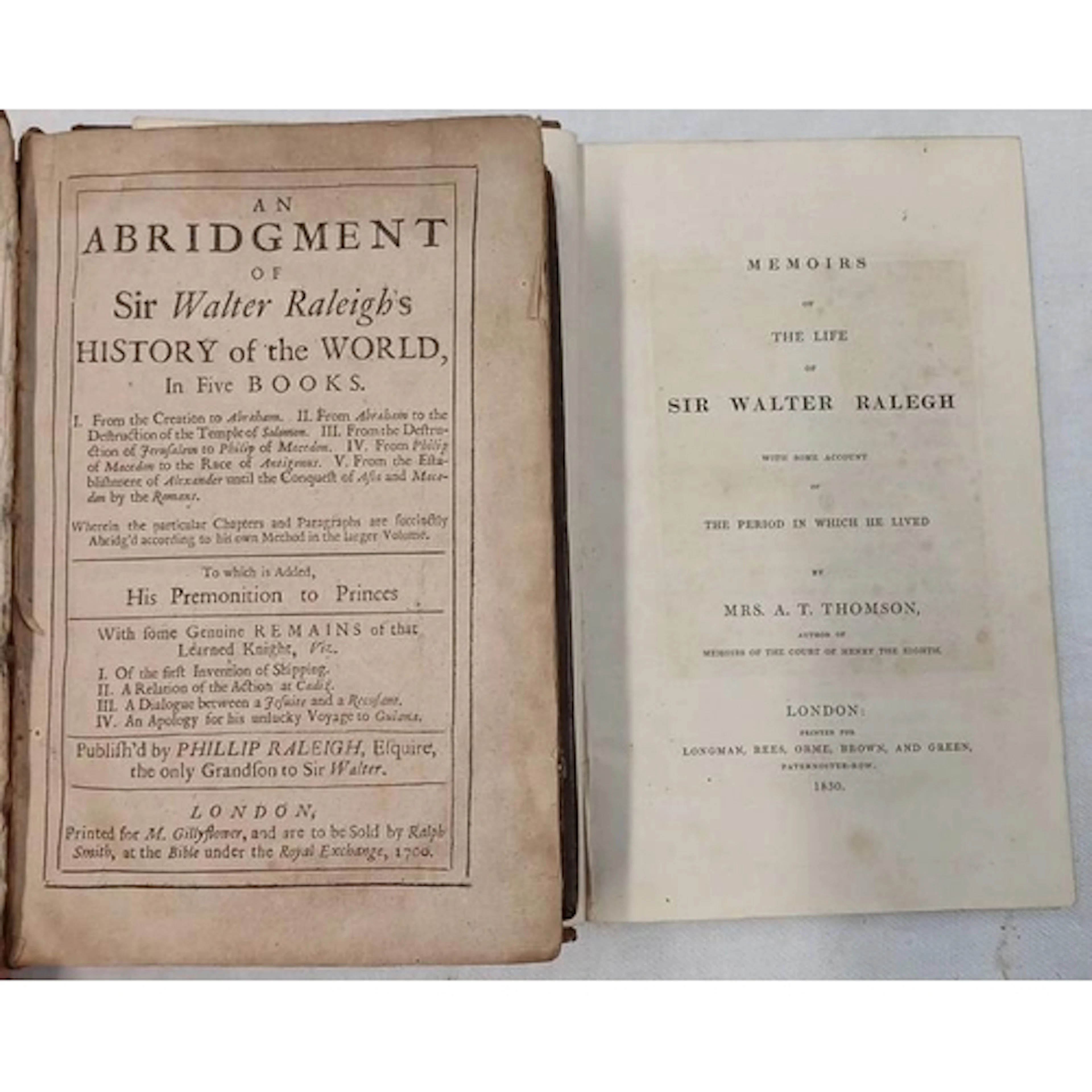 AN ABRIDGMENT OF SIR WALTER RALEIGH'S HISTORY OF THE WORLD, ...