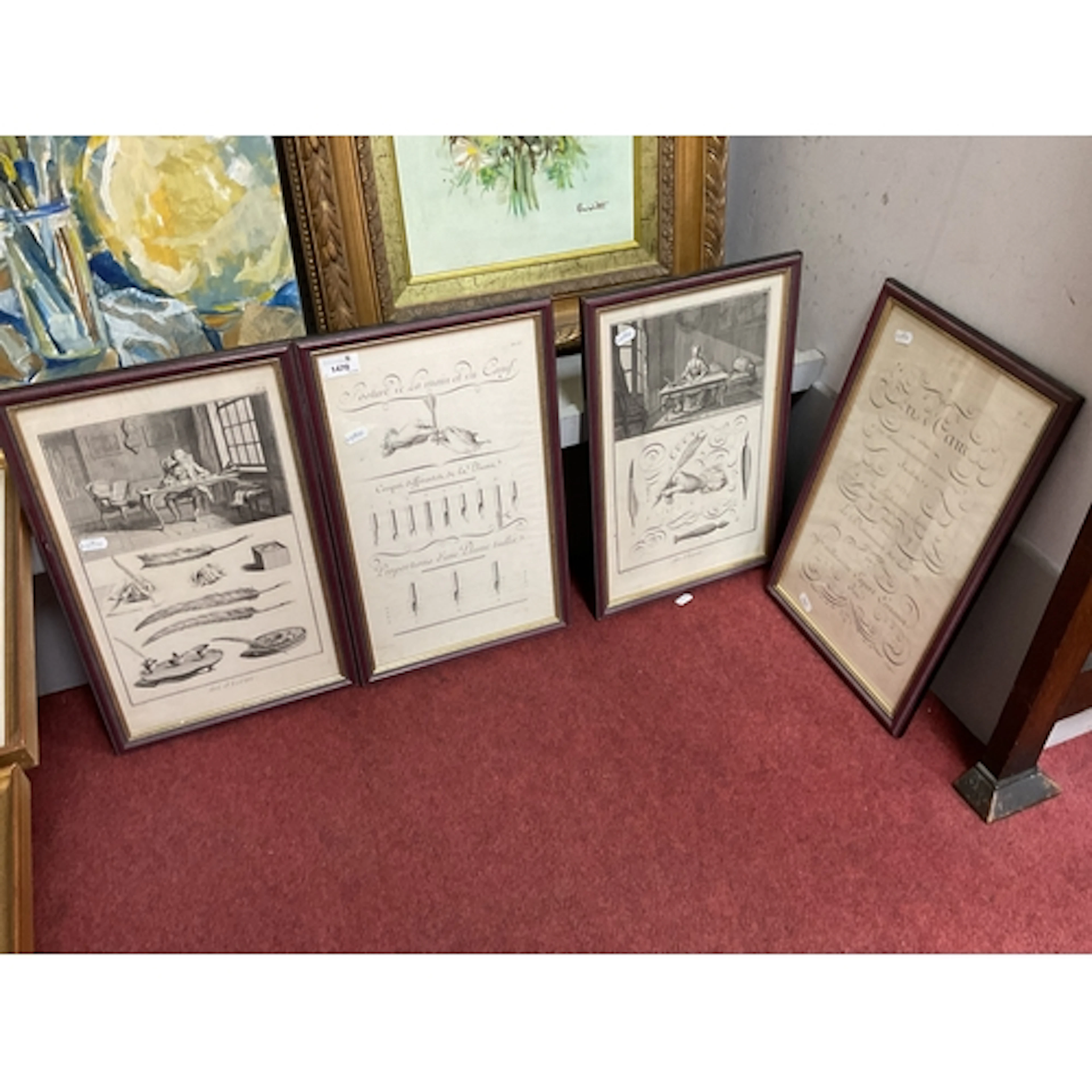 French Calligraphy Themed Prints circa XIX Century, later fr...