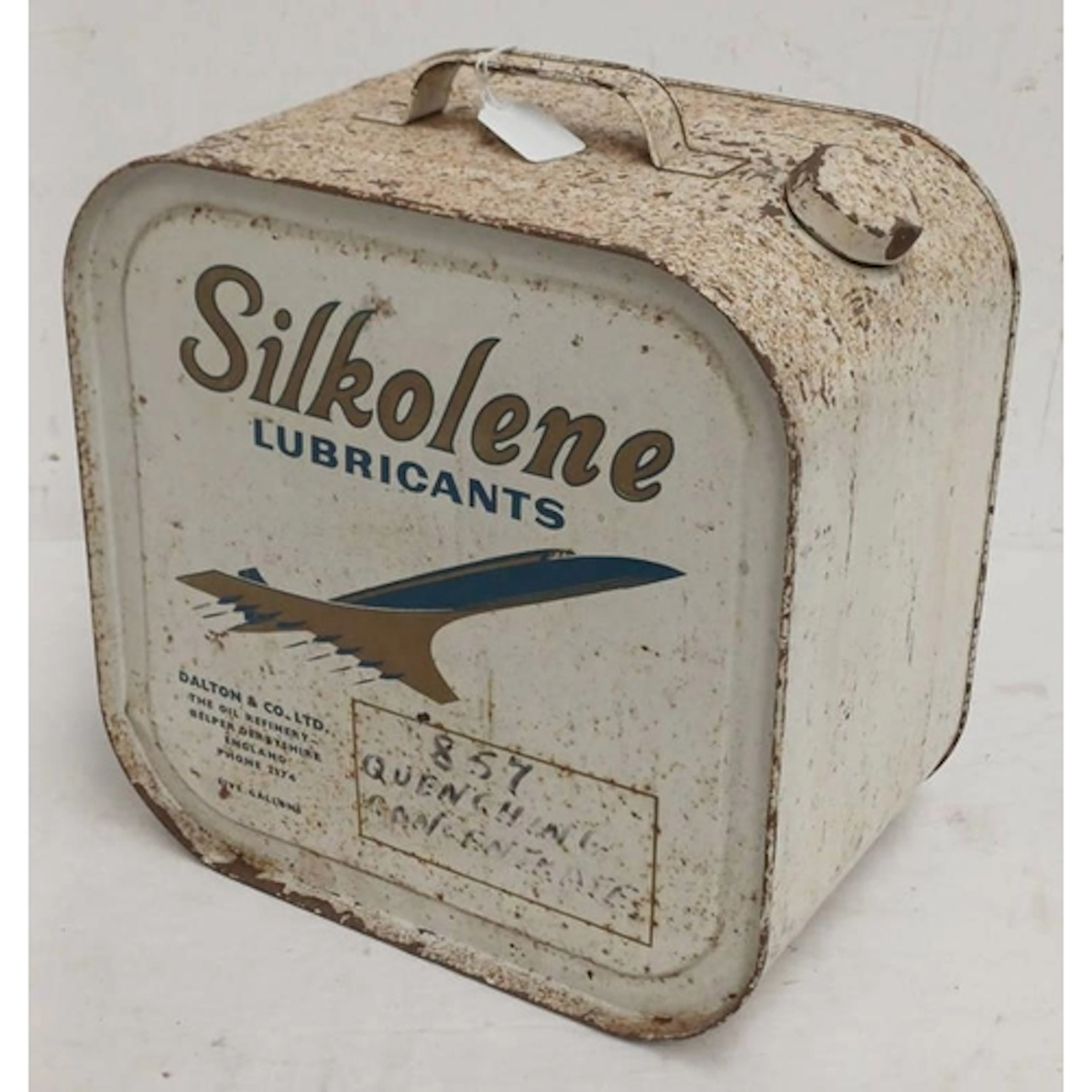 SILKOLENE LUBRICANTS 5 GALLON 'CONCORDE' CAN IN WHITE WITH C...