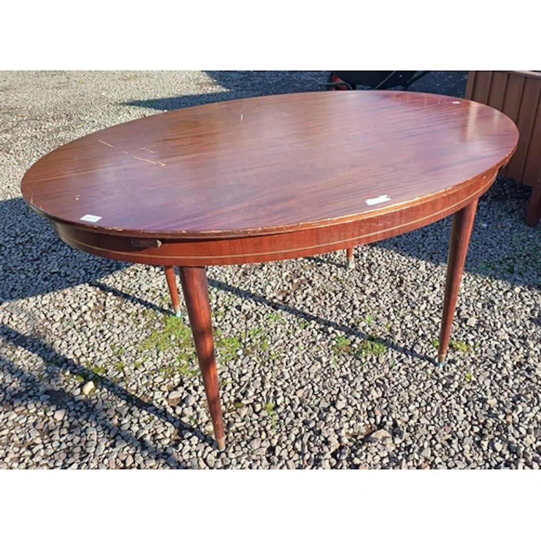 GREAVES & THOMAS EXTENDING DINING TABLE WITH FOLD-OUT CENTRE...