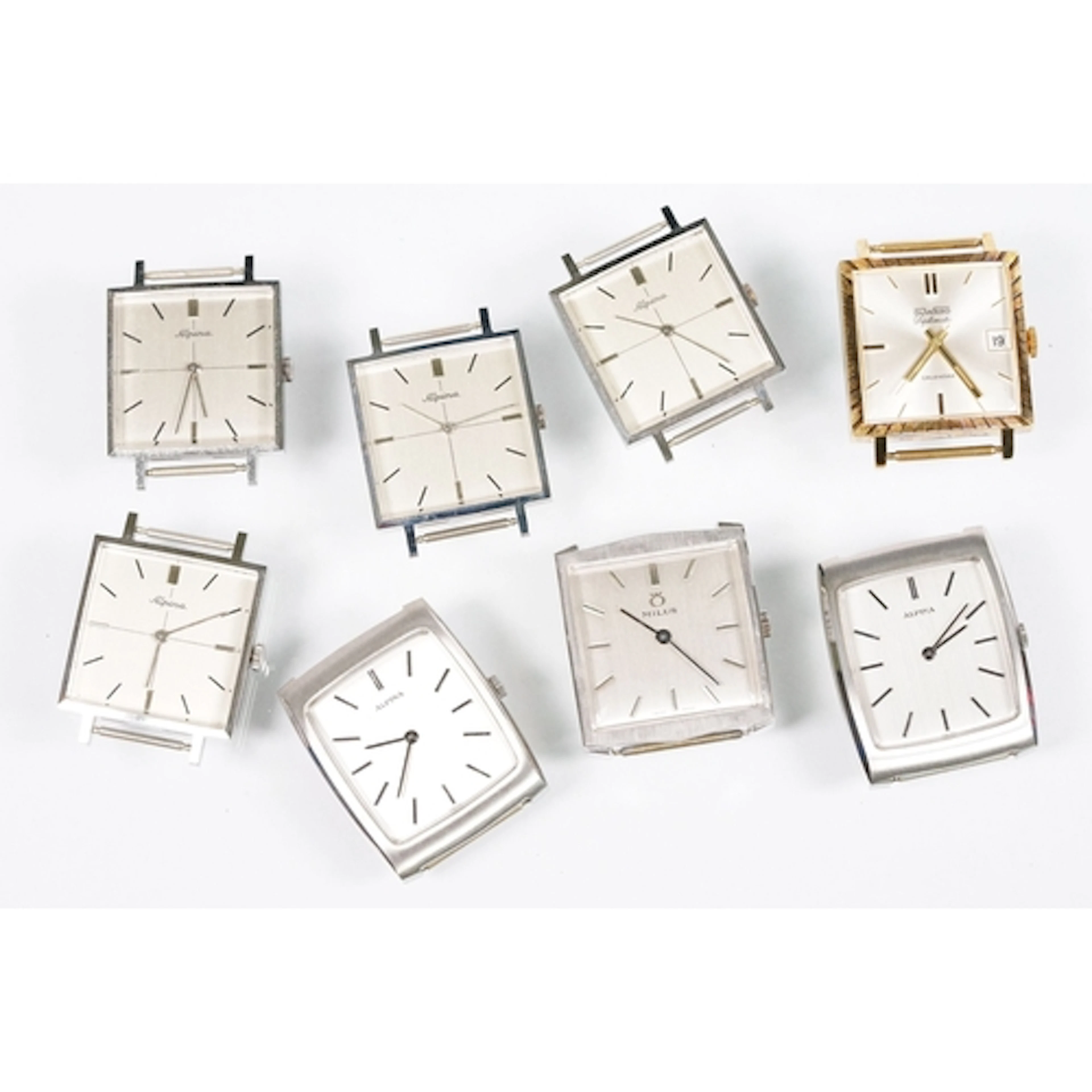A collection of eight vintage gents swiss made watches to in...
