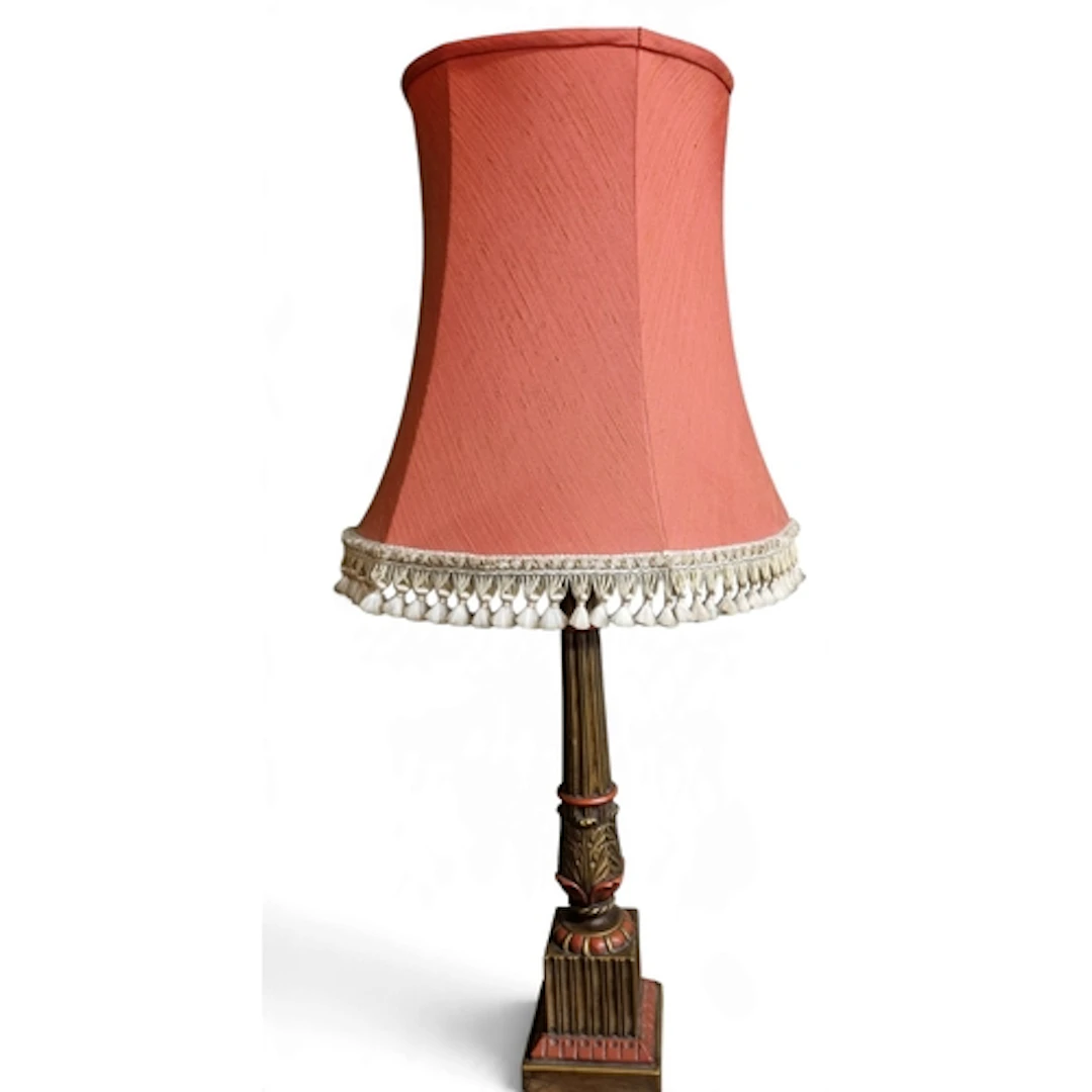 A fantastic pair of Timber and Plaster Gilt Table Lamps with...