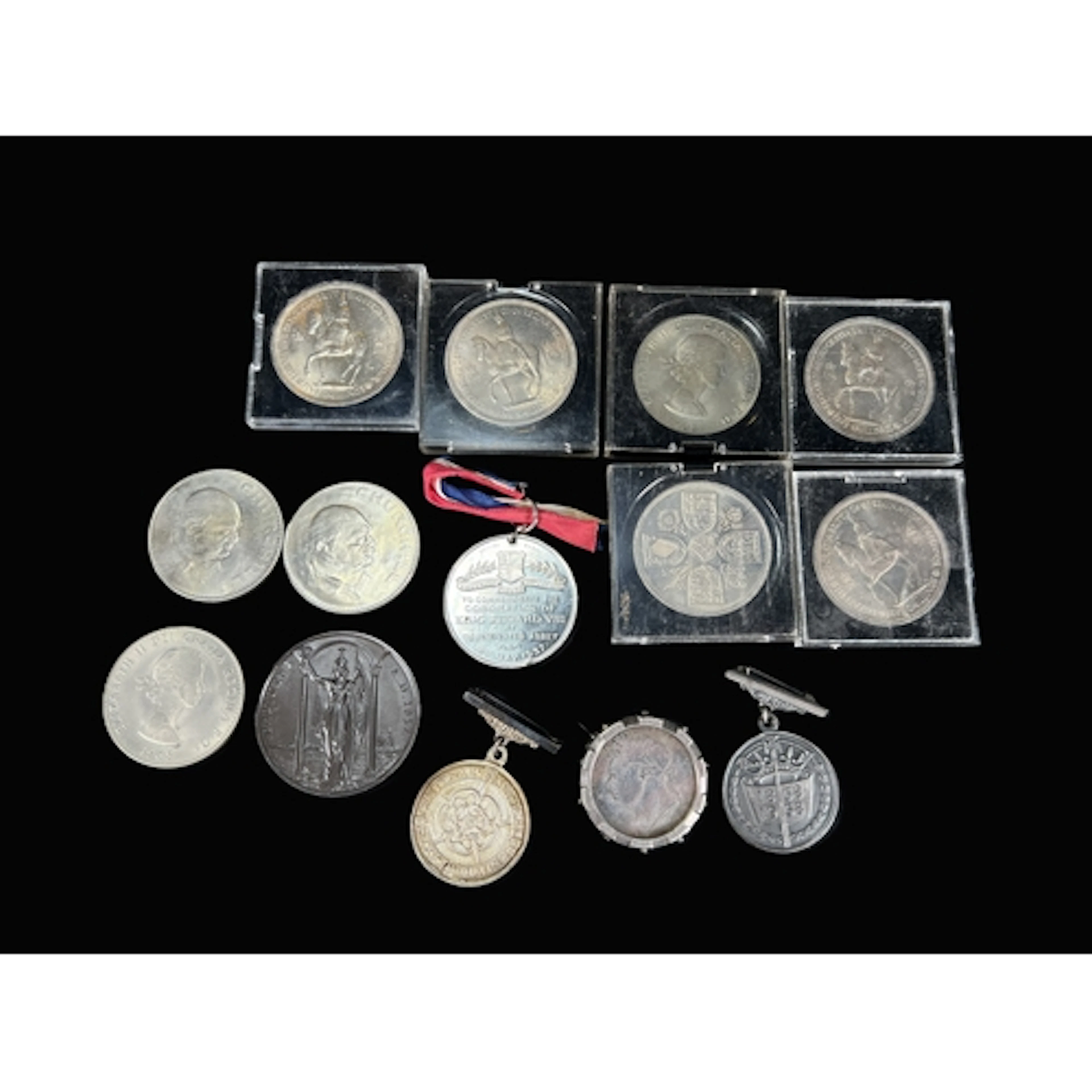 A selection of GB crowns & other coins; a 1937 GVI coron...