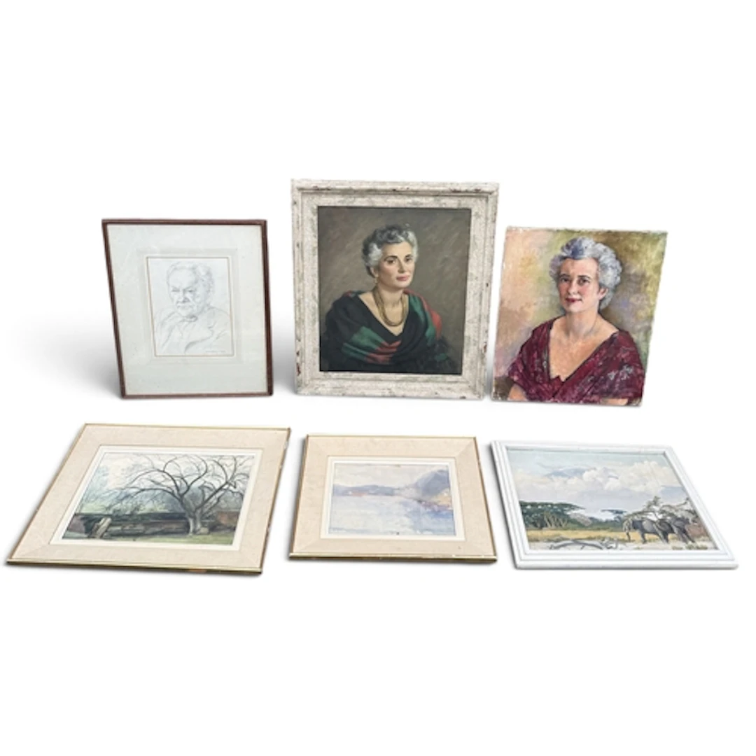 20TH CENTURY BRITISH SCHOOL: TWO PORTRAITS OF A LADY Oil on ...