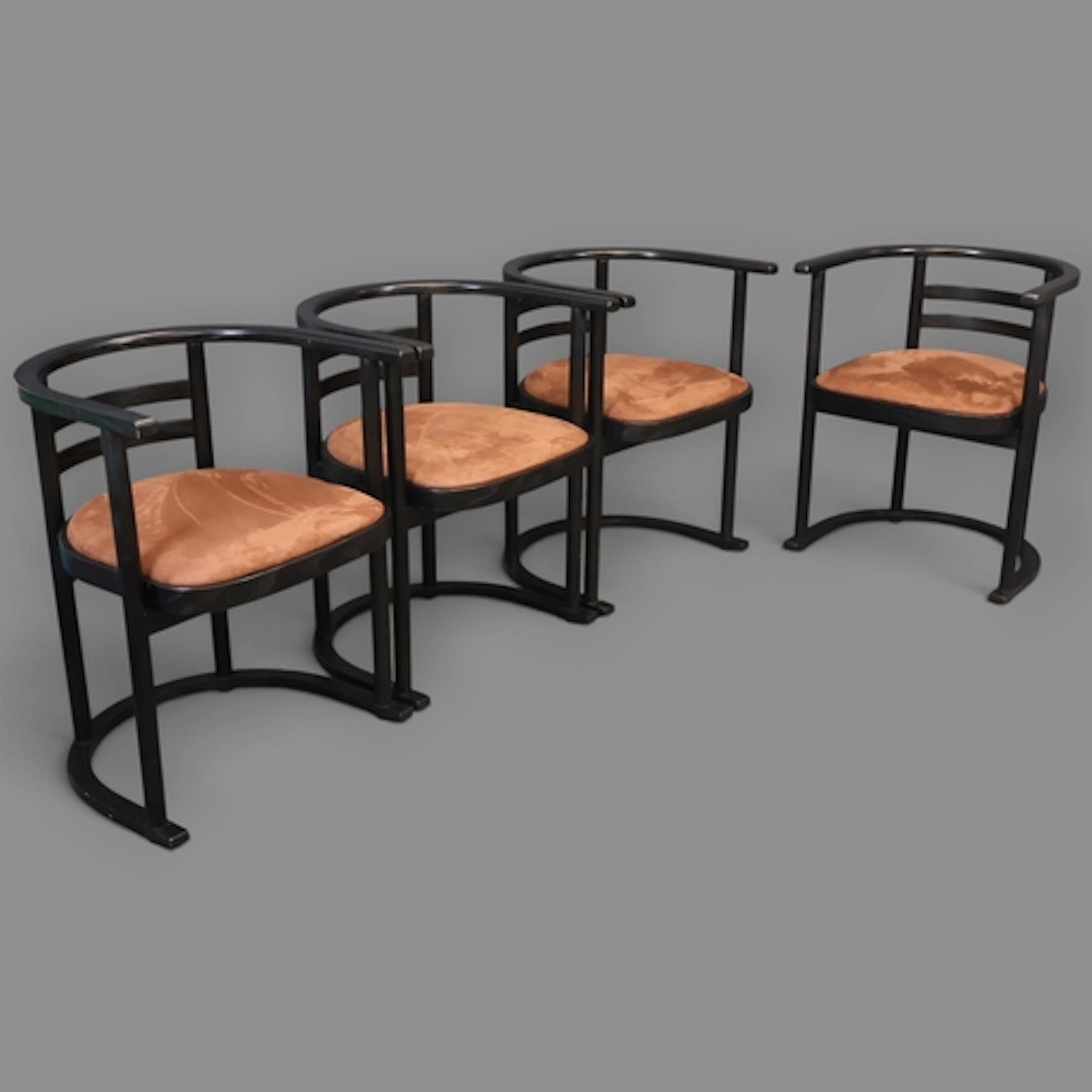 A set of 4 mid-century Danish chairs in the manner of Josef ...