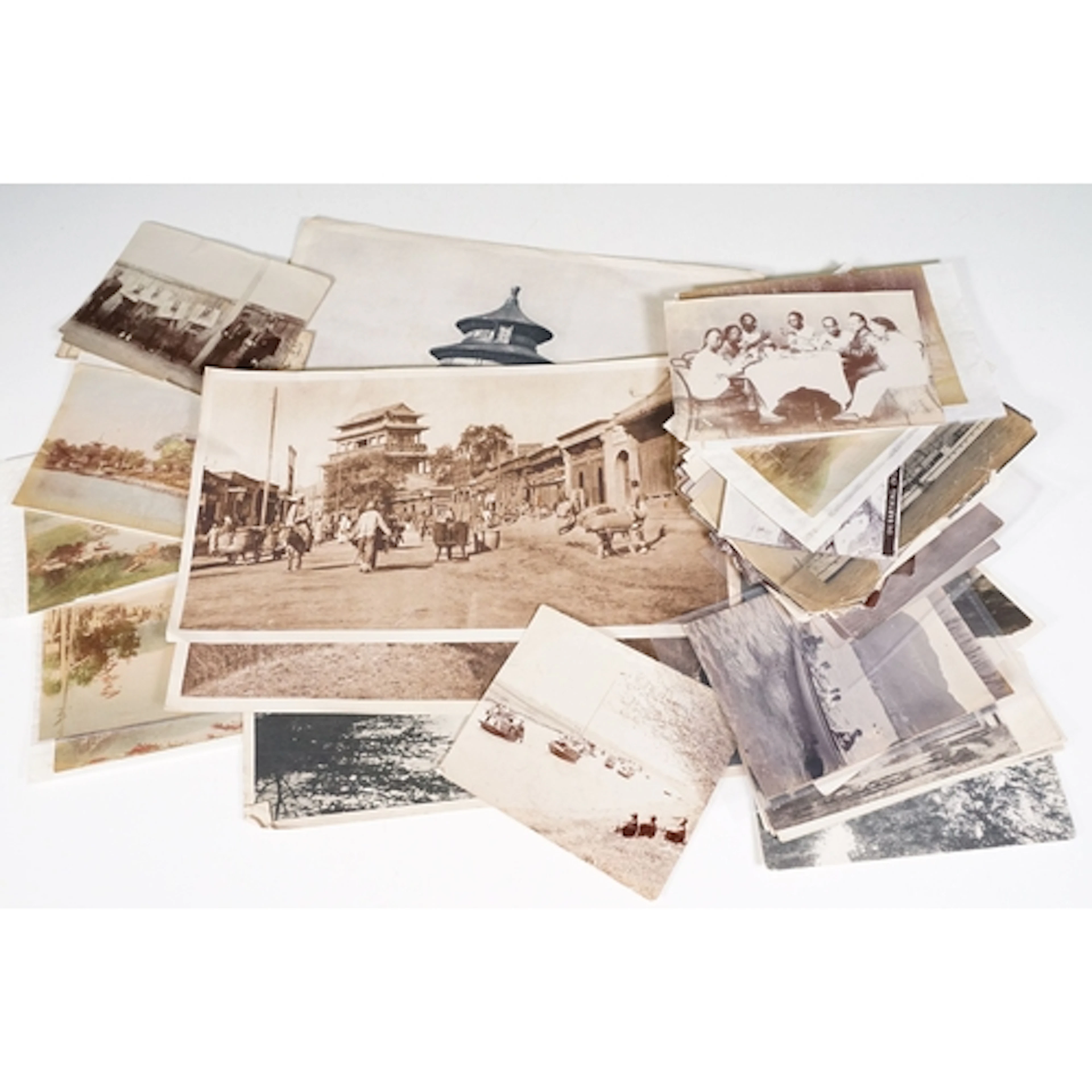 Antique collection of Chinese oriental photographs and postc...