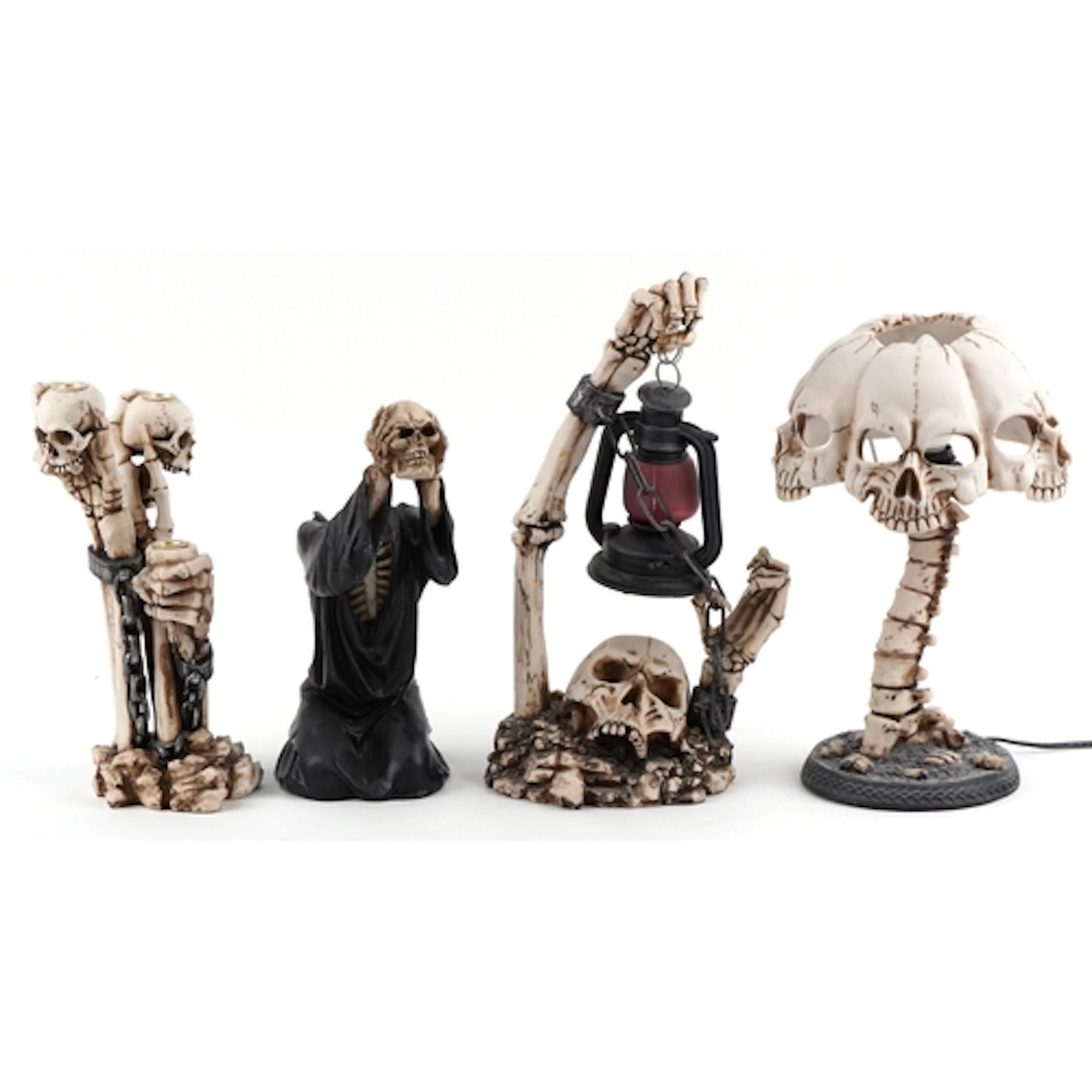 Collection of Gothic/Steam Punk interest table lamp and cand...