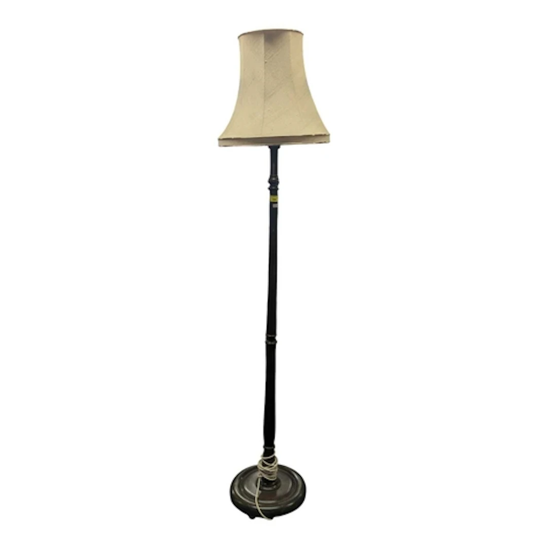 A vintage 20th century mahogany floor standing standard lamp...