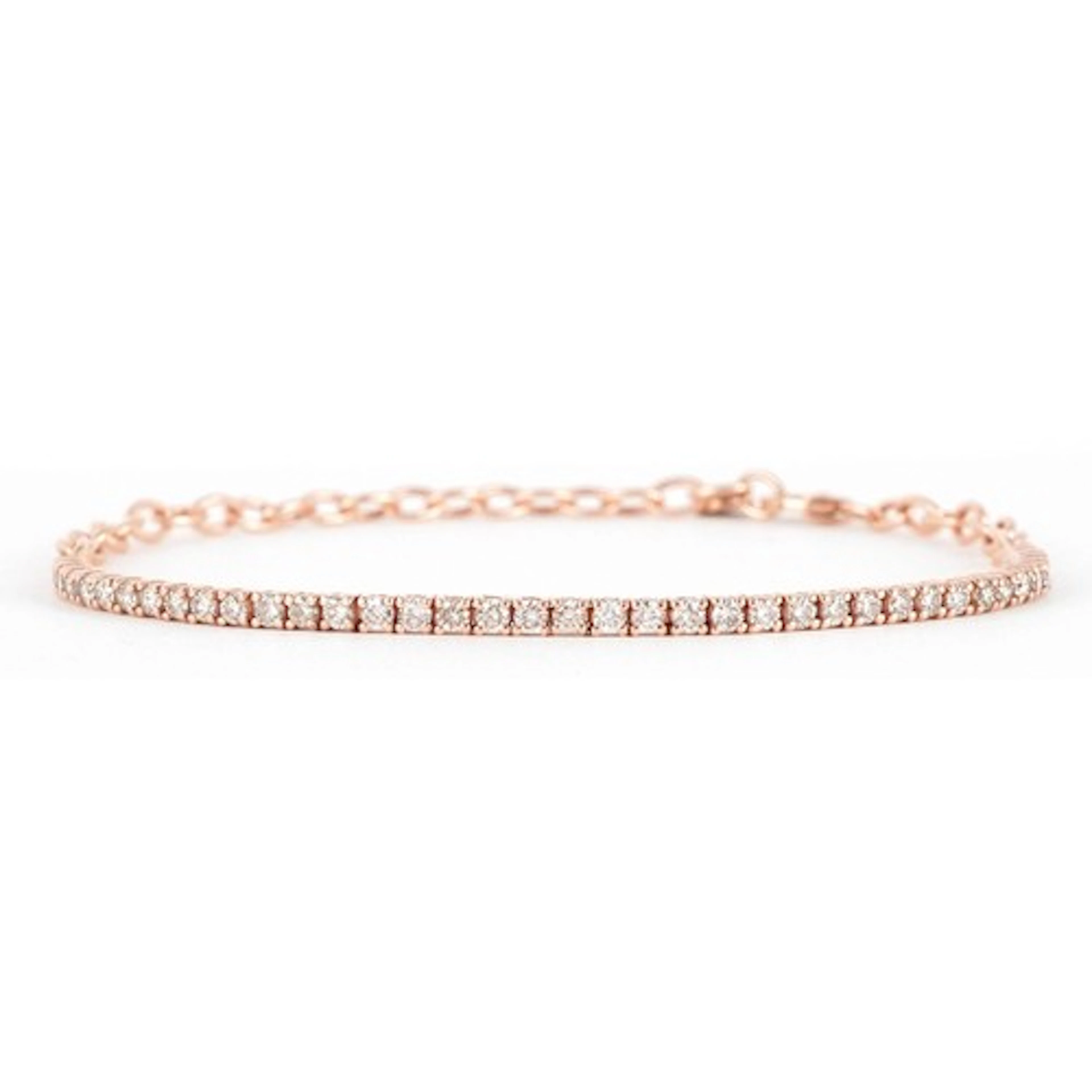 Le Vian, 14ct gold rose diamond bracelet, 23cm in length, 4....