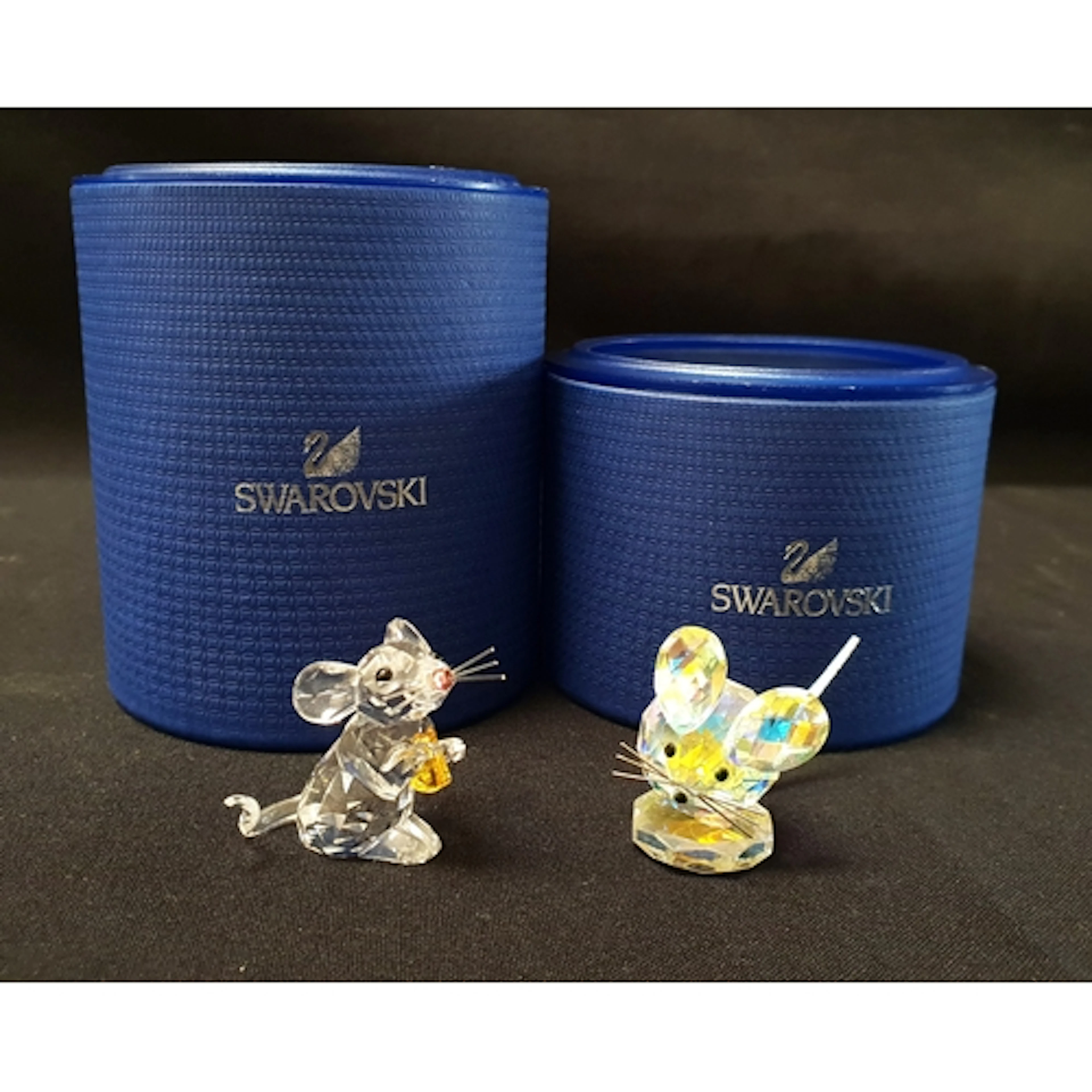 TWO SWAROVSKI CRYSTAL MOUSE FIGURINES compromising 'Mouse wi...