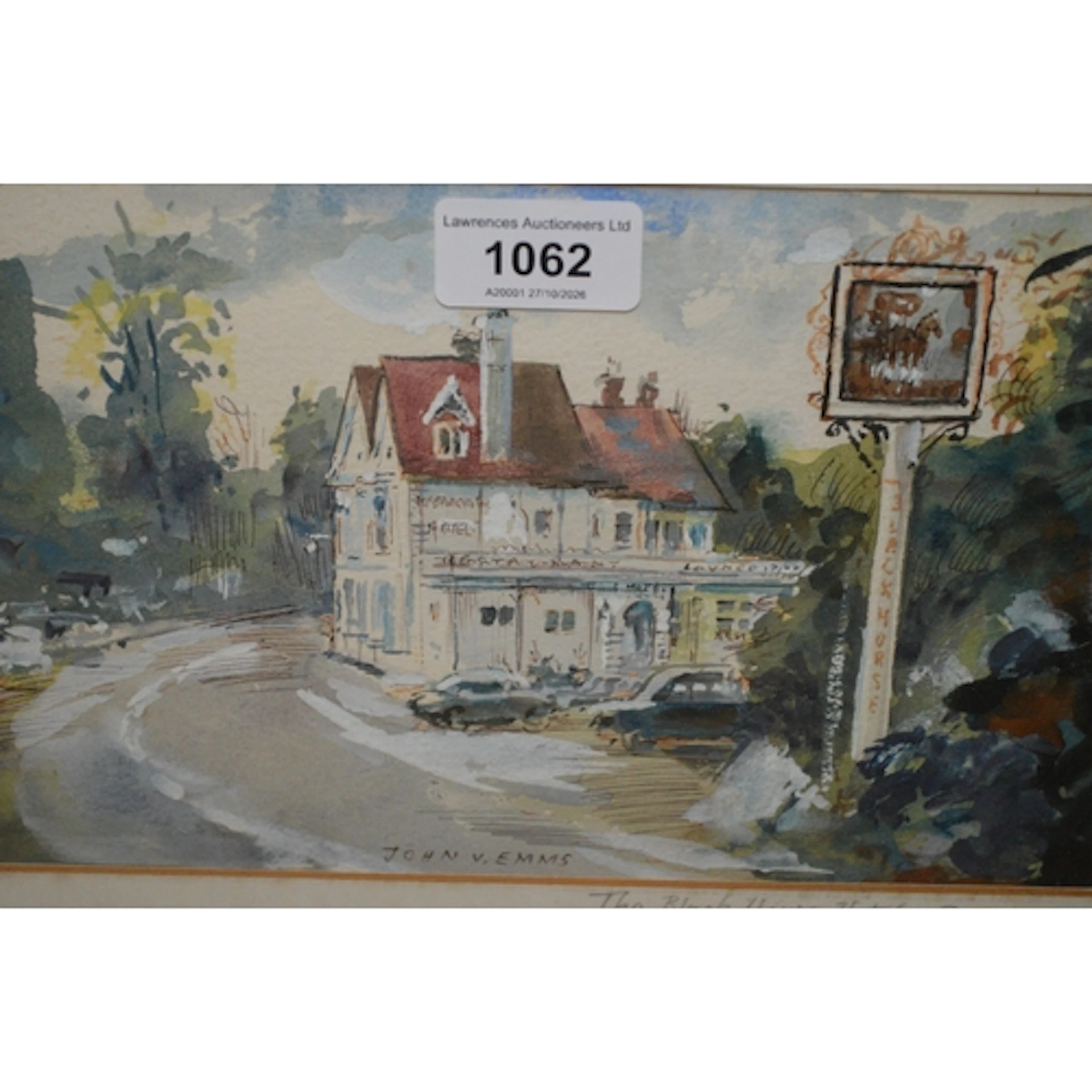 John V. Emms, watercolour, ' The Black Horse, Gomshall ', 14...