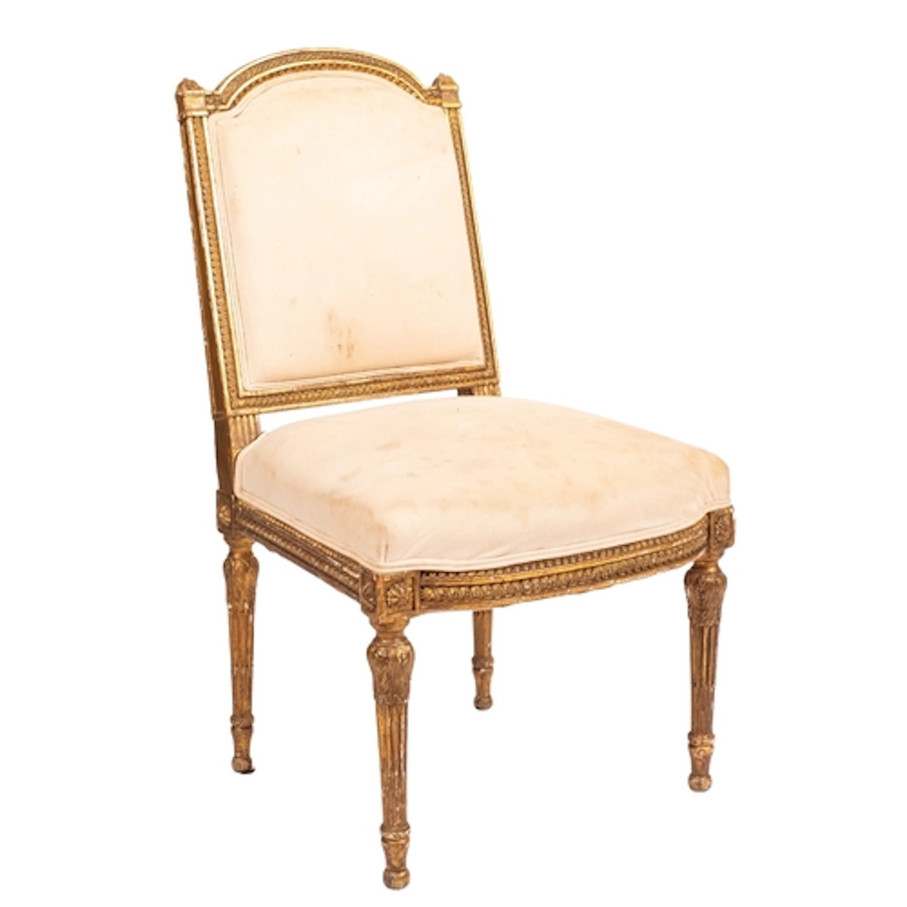 A giltwood and composition side chair in Louis XVI style, la...