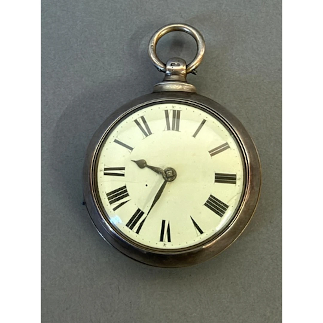 A silver pocket watch AF