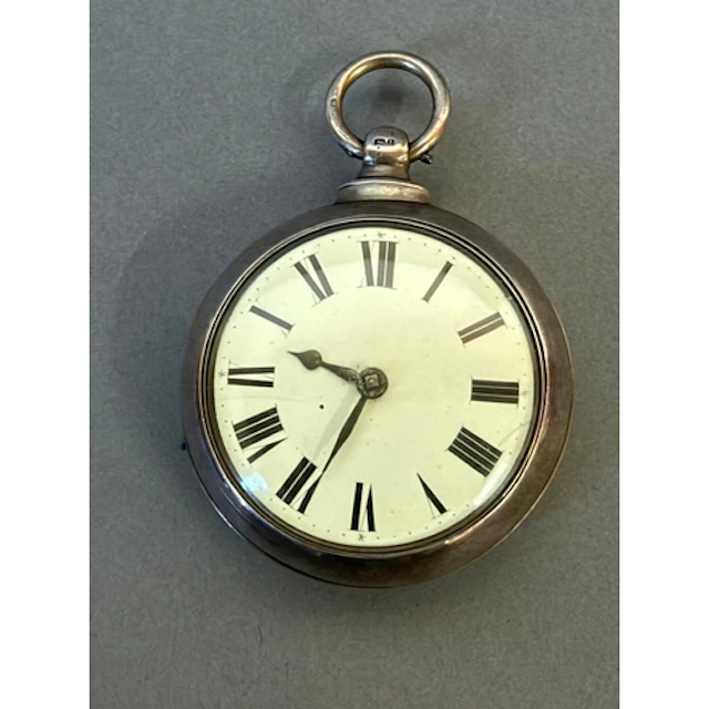 A silver pocket watch AF
