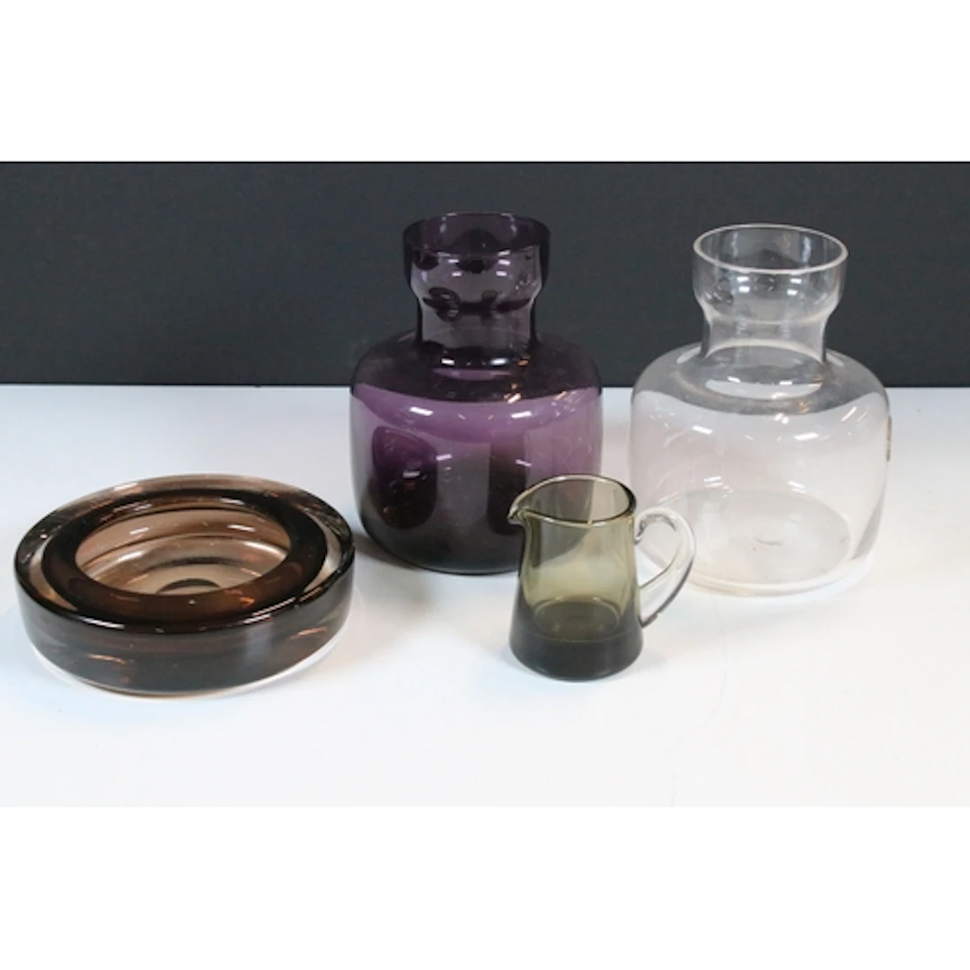Whitefriars - four items including Whitefriars clear glass s...