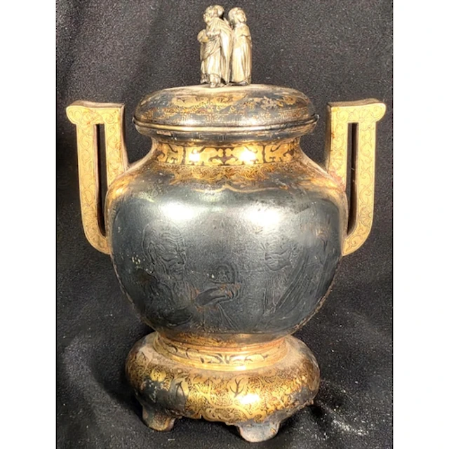 A Japanese Meiji period Koro mixed metals with angular handl...