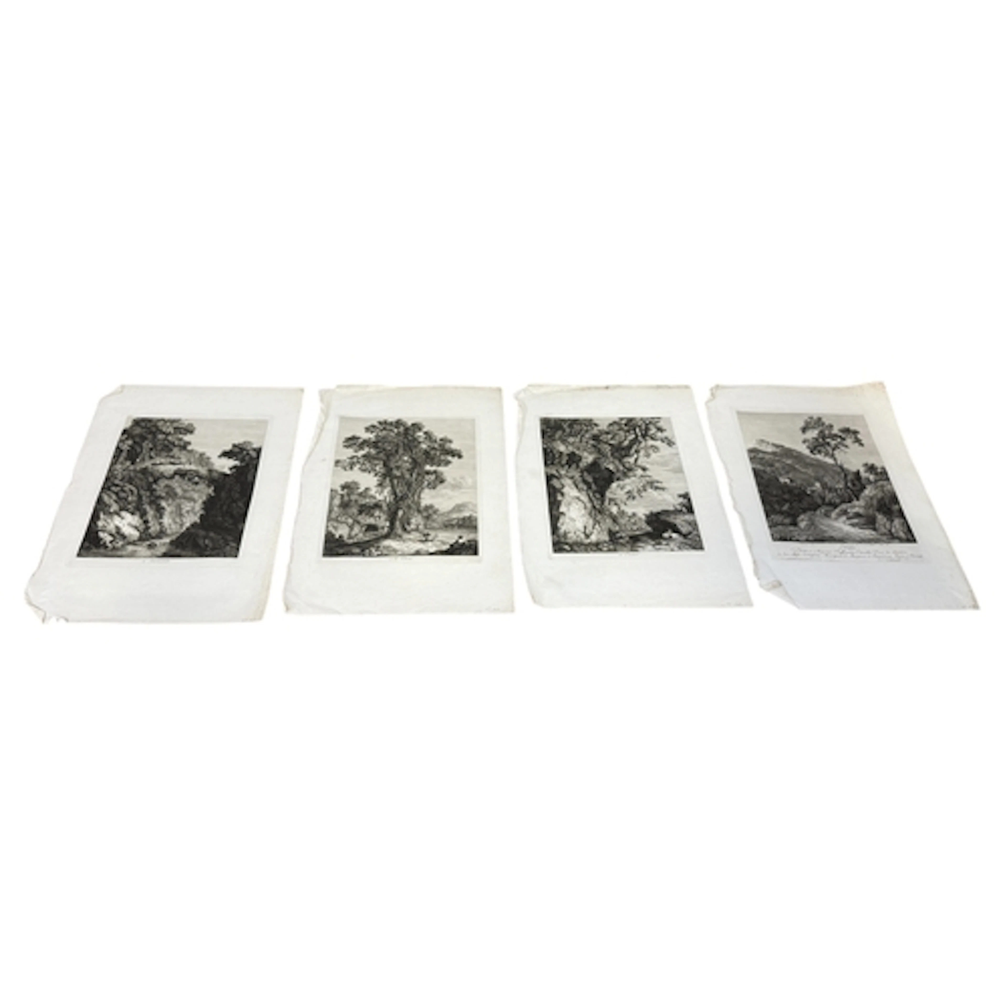 AFTER JACOB PHILIPP HACKERT: A SET OF FOUR BLACK AND WHITE E...