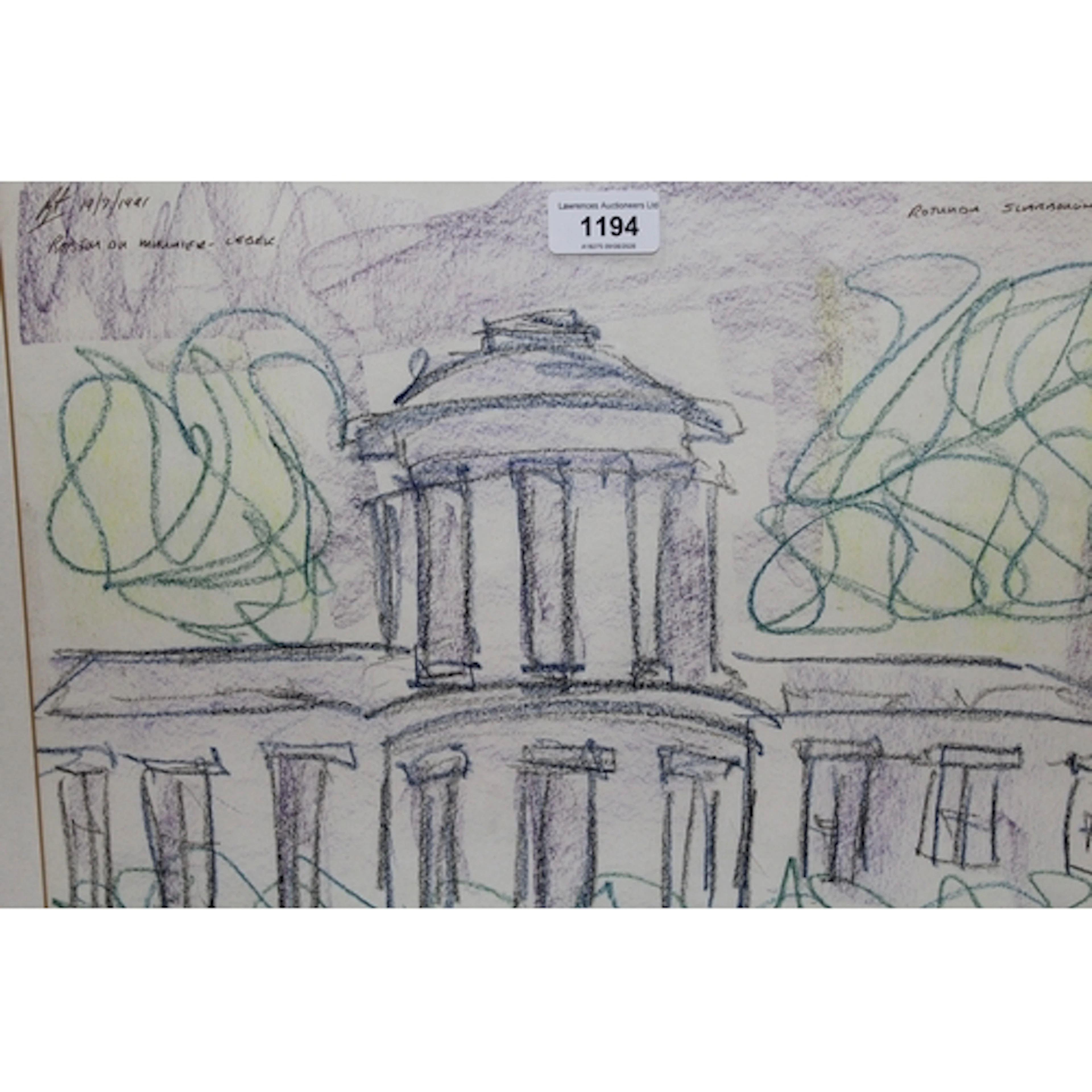 Royston Du Maurier-Lebek, two framed crayon sketches, a recl...
