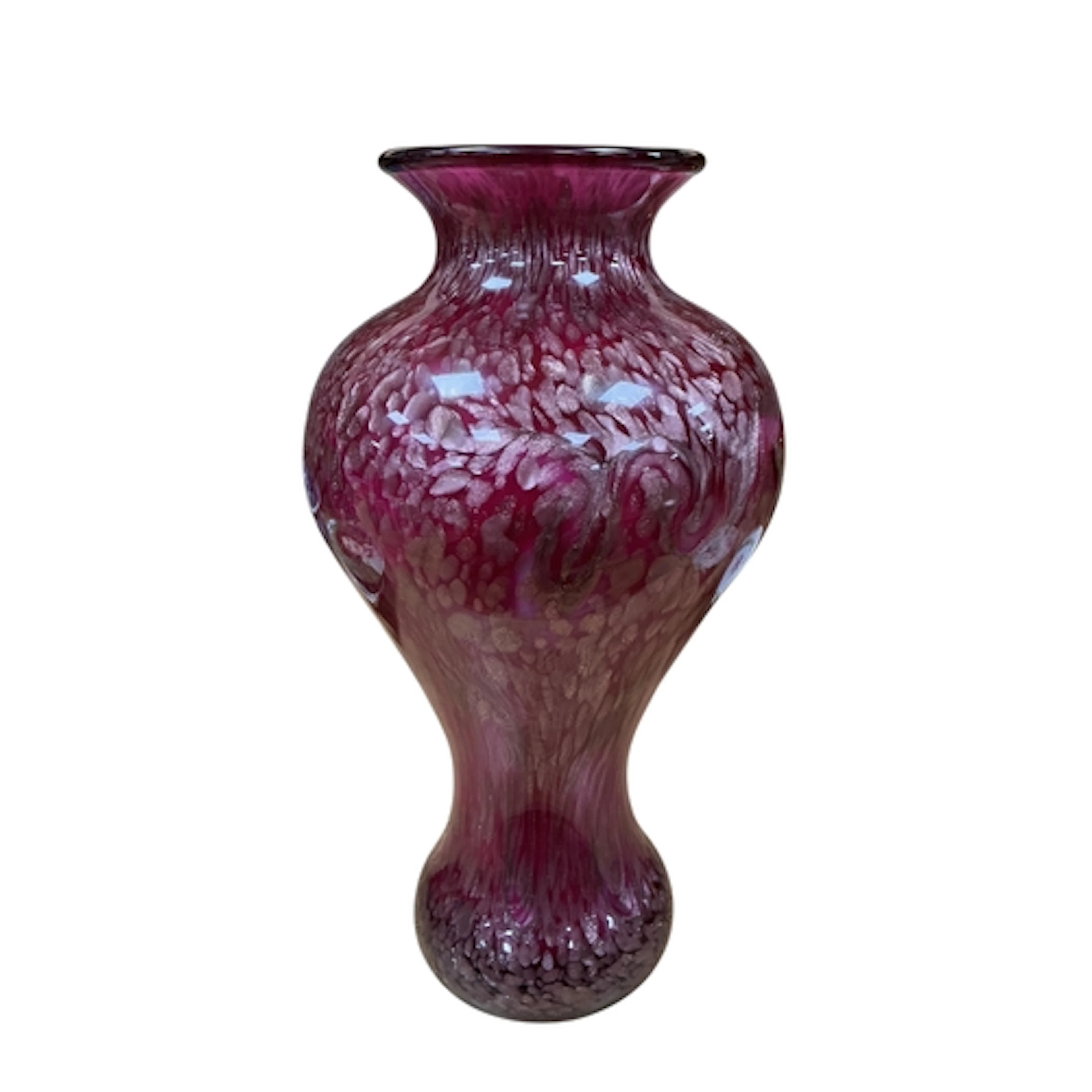 A limited edition Caithness ruby glass and adventurine balus...