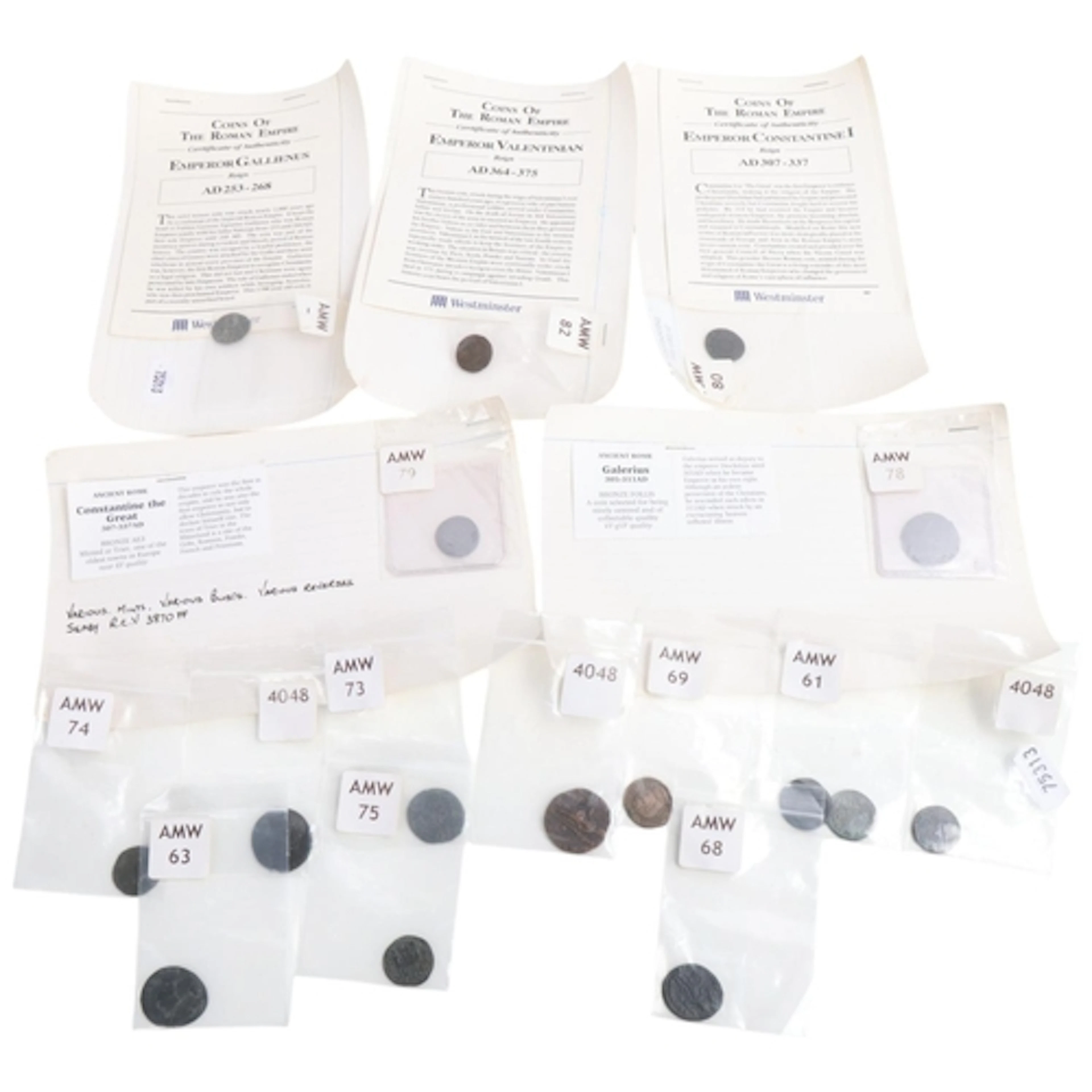 A collection of 18 Roman bronze coins most 3rd /4th century ...