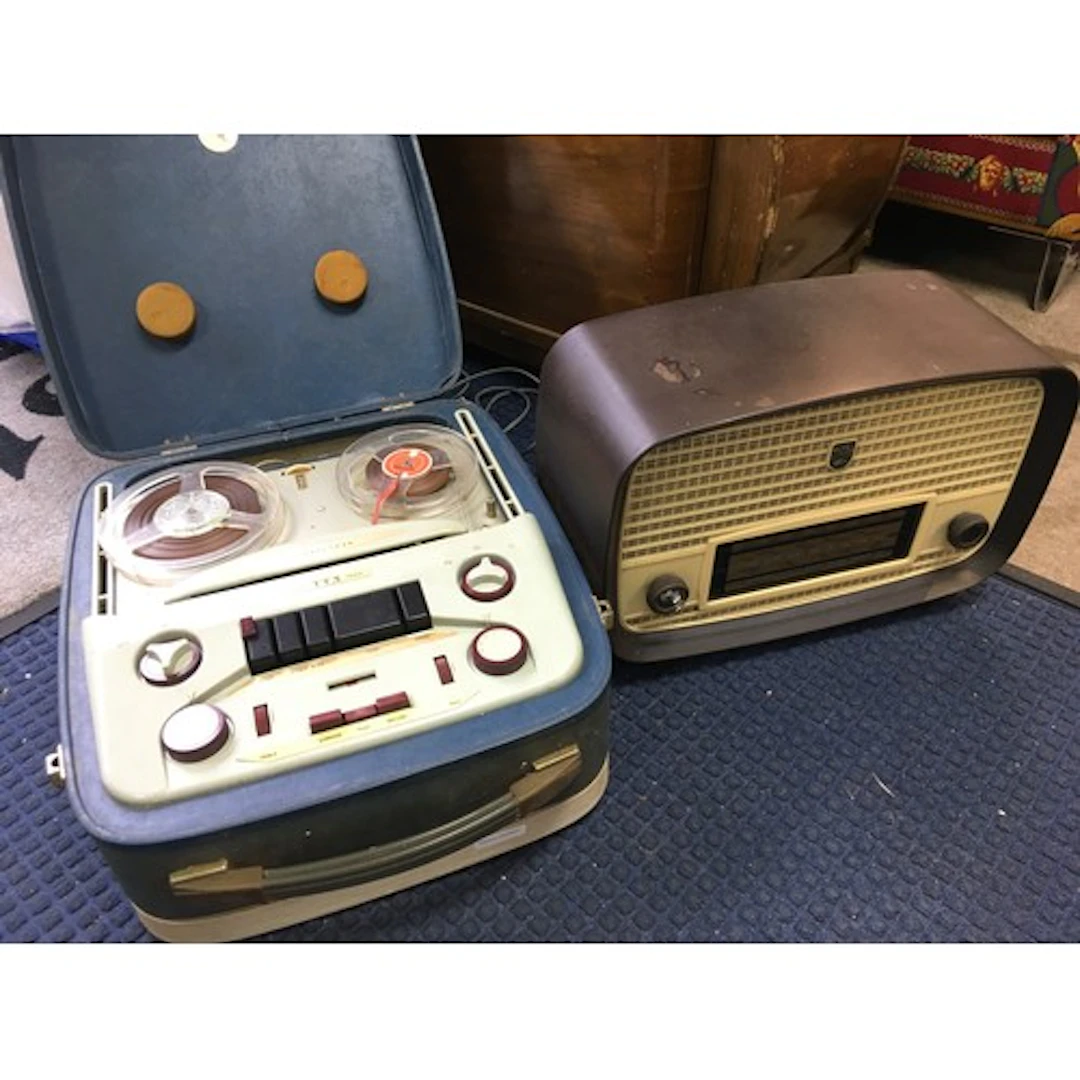 An Elizabethan TT3 twin track reel to reel player and a Bake...